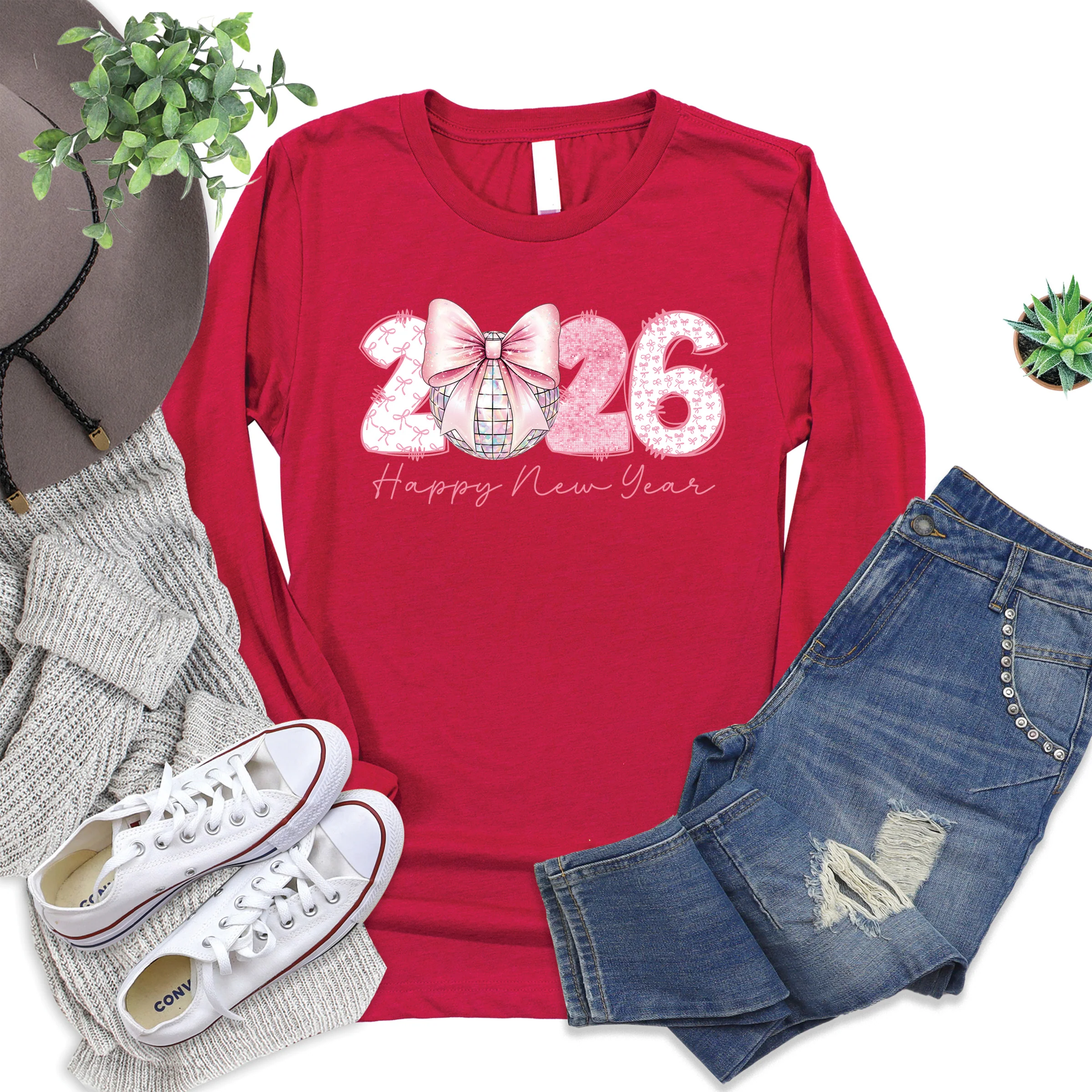 2026 Pink Bow Long Sleeve - Image 2