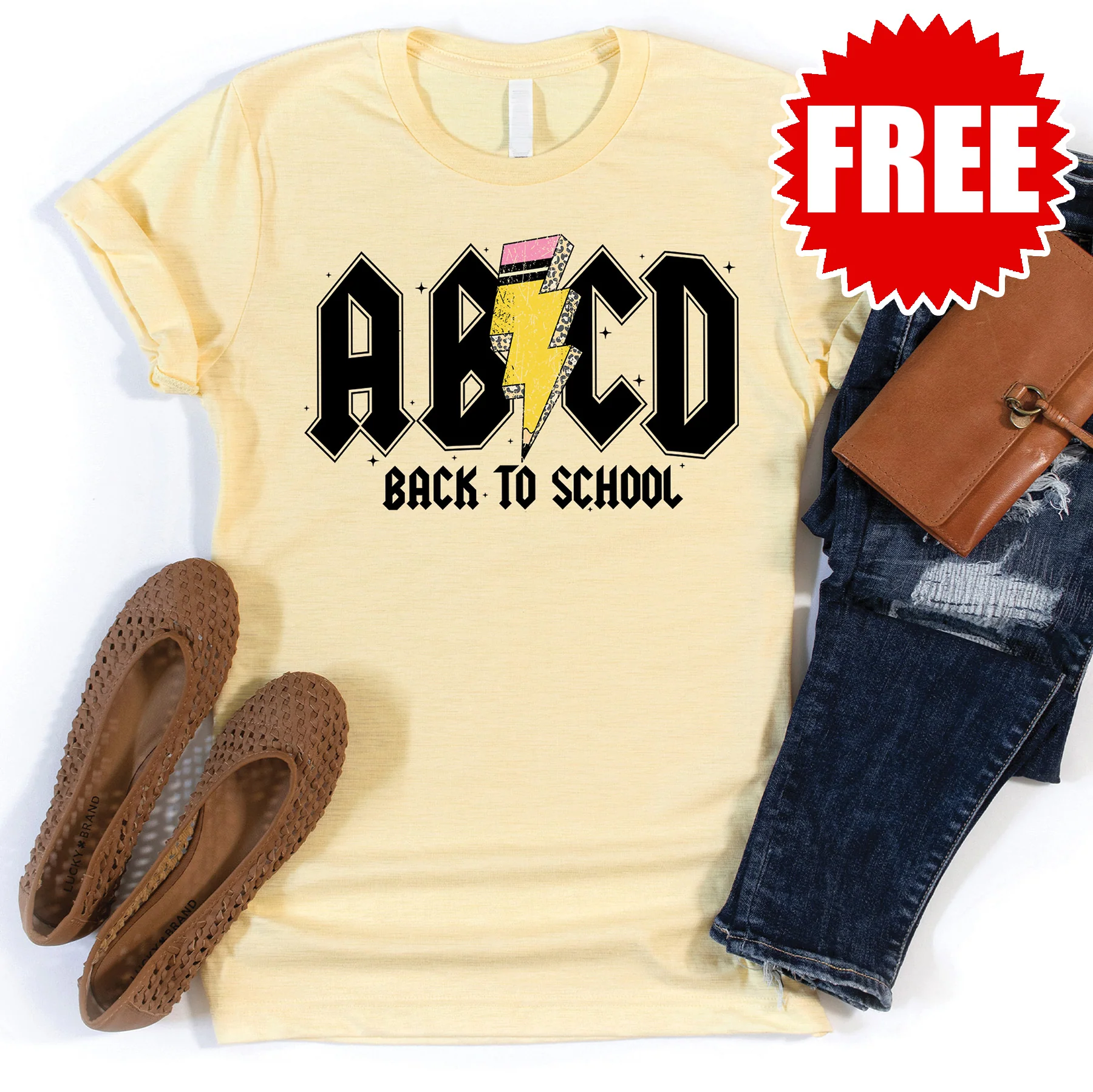 ABCD Tee - Heather French Vanilla - 0