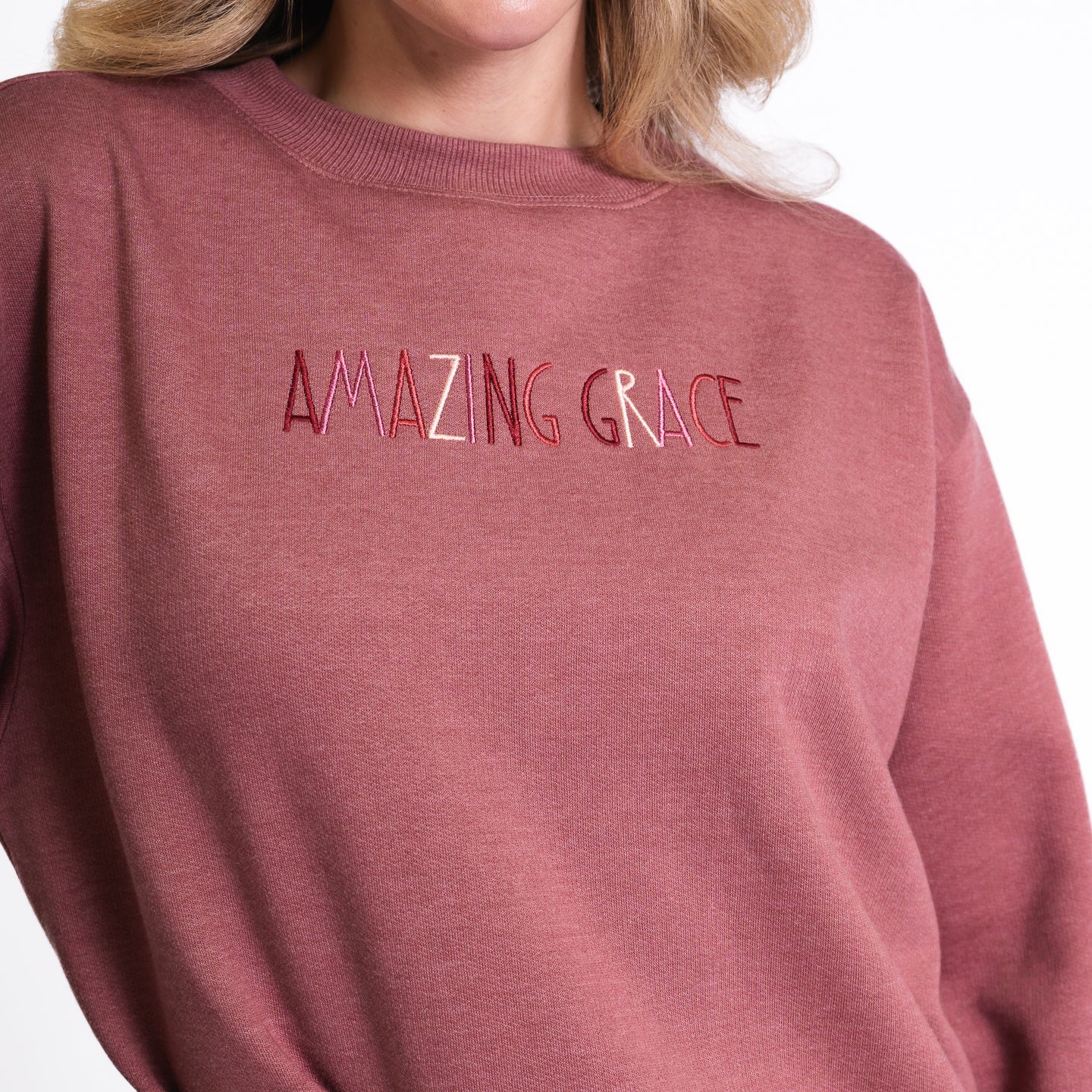 Amazing Grace Embroidered Crewneck Sweatshirt - Image 5