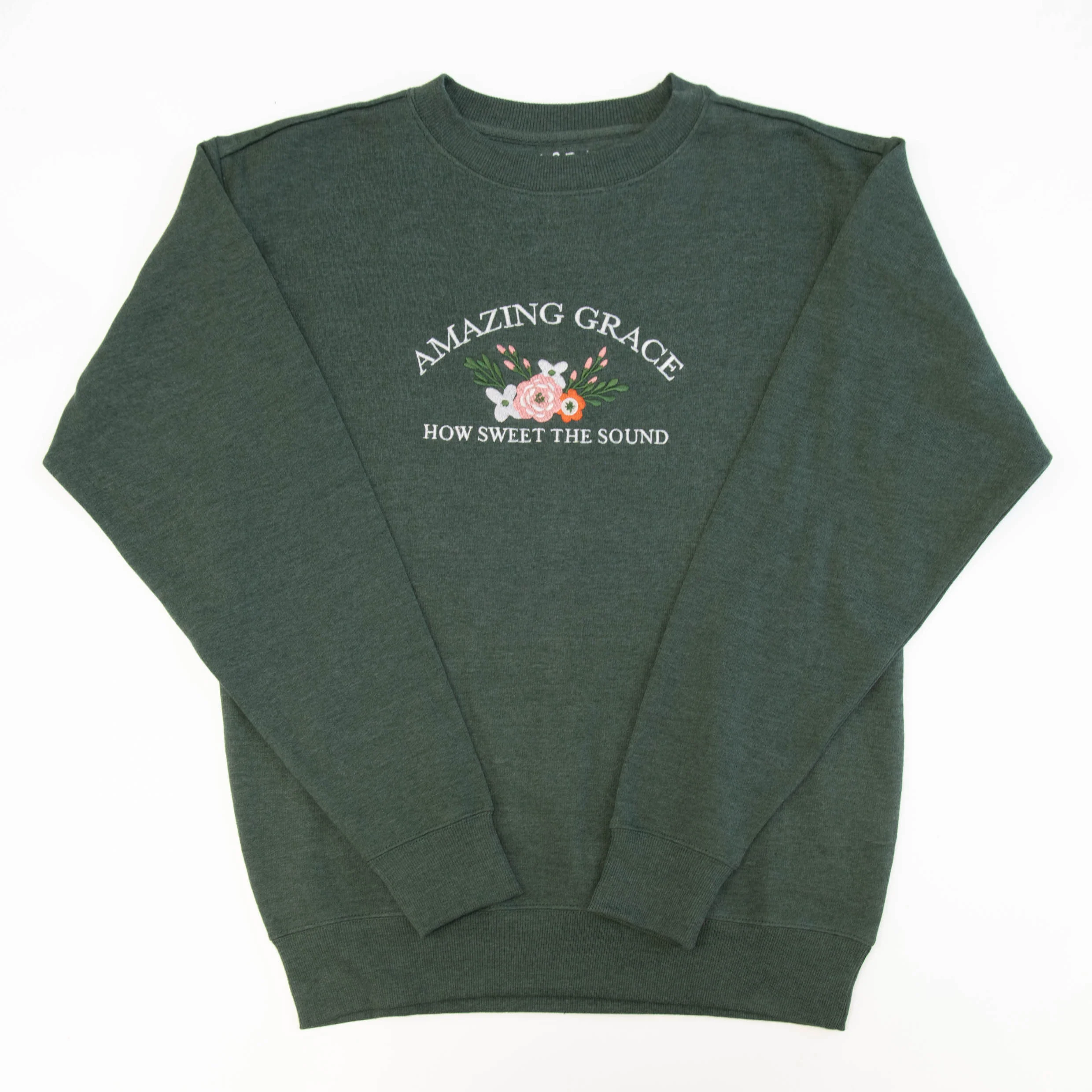 Amazing Grace Embroidered Crewneck Sweatshirt - Image 2