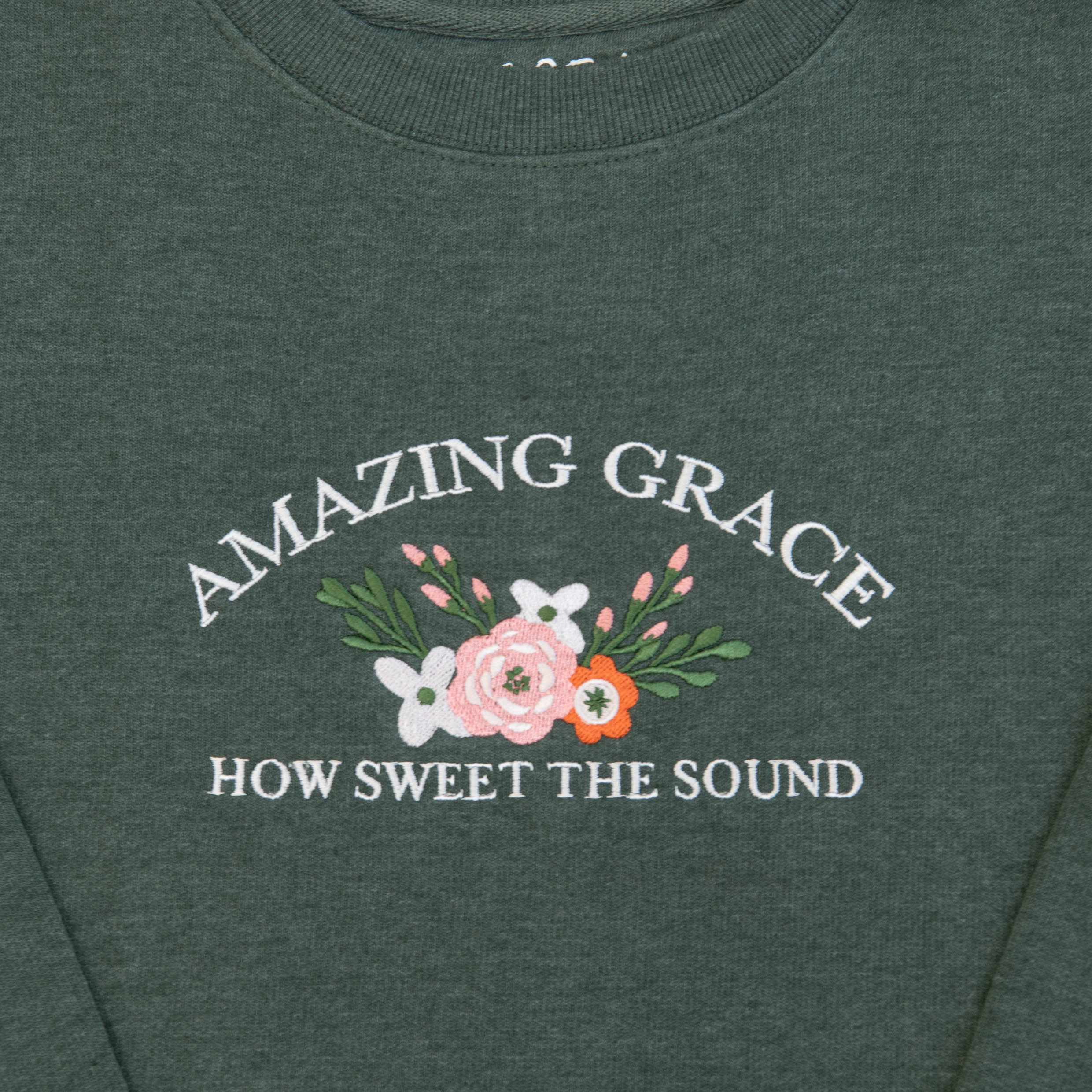 Amazing Grace Embroidered Crewneck Sweatshirt - Image 3