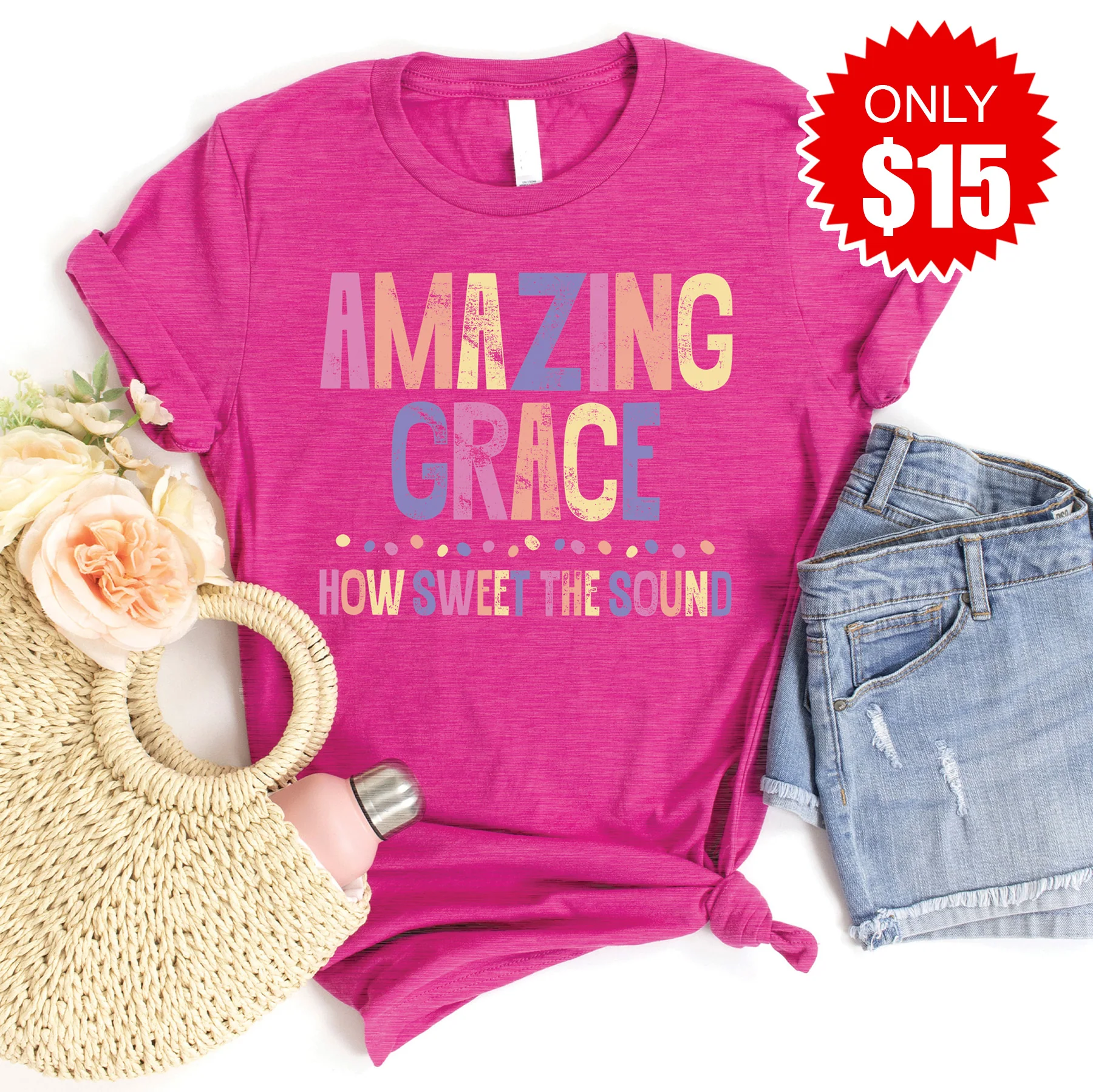 Amazing Grace Tee - Heather Berry - 15