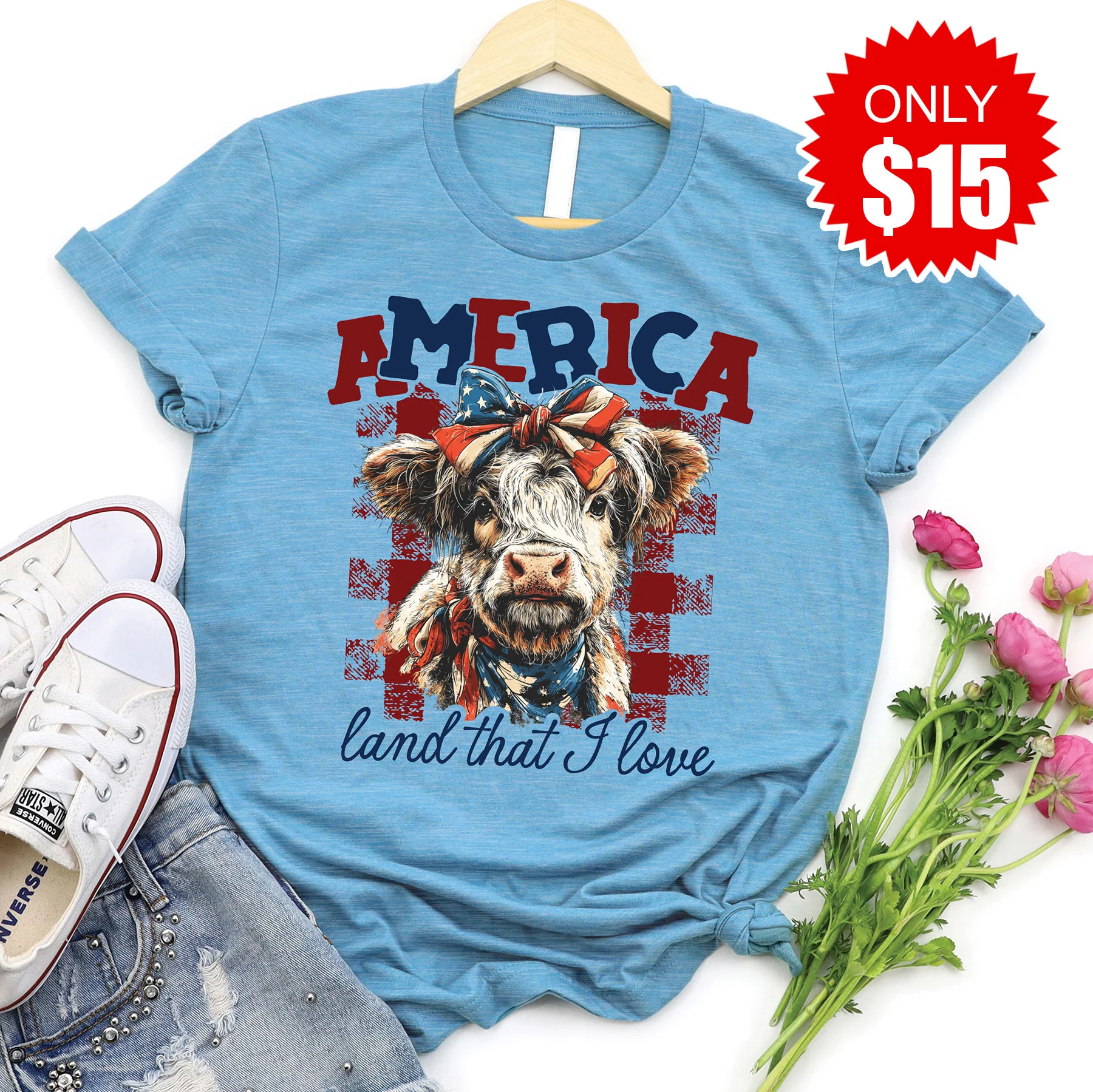 America Cow Tee - 15