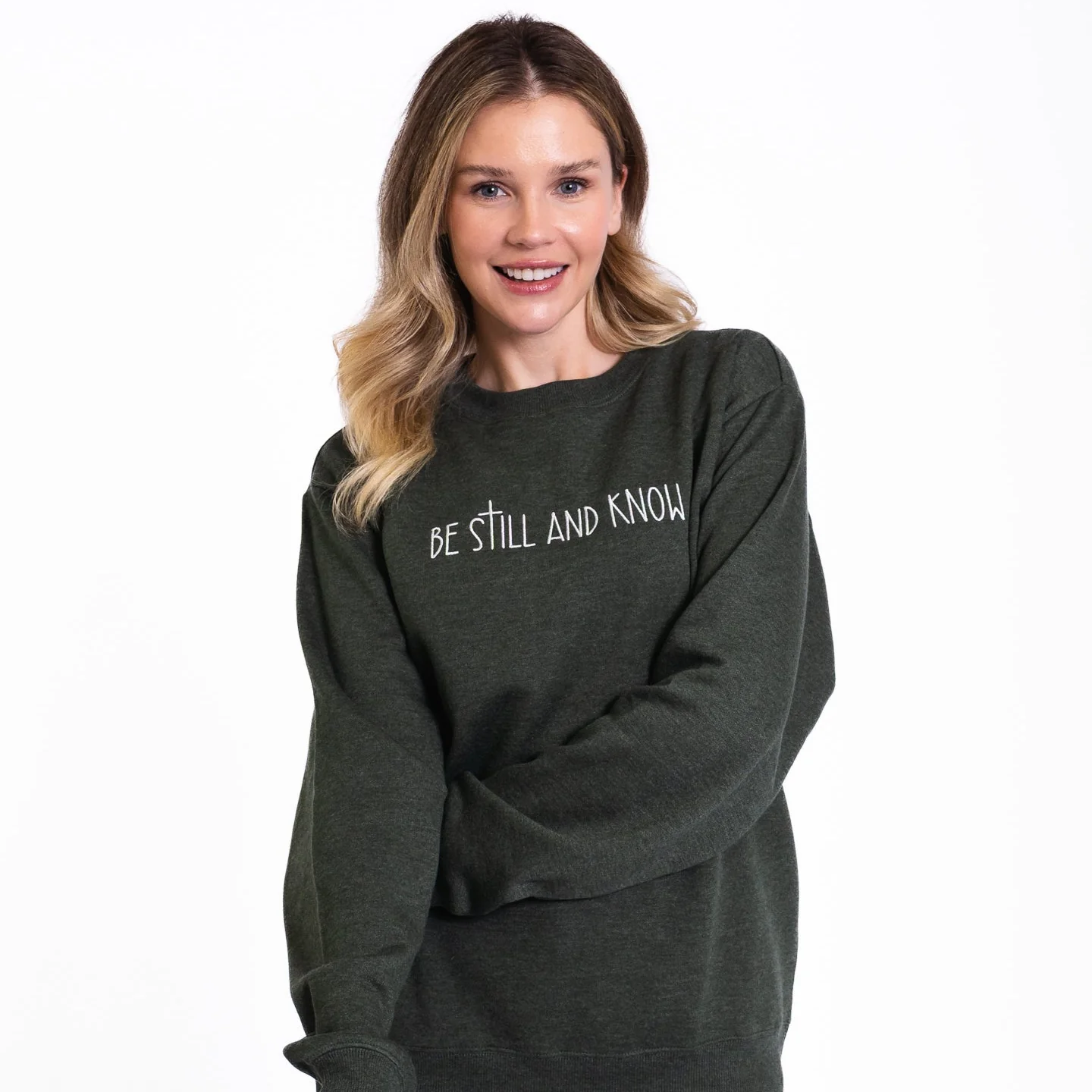 Be Still and Know Embroidered Crewneck Sweatshirt - Image 3