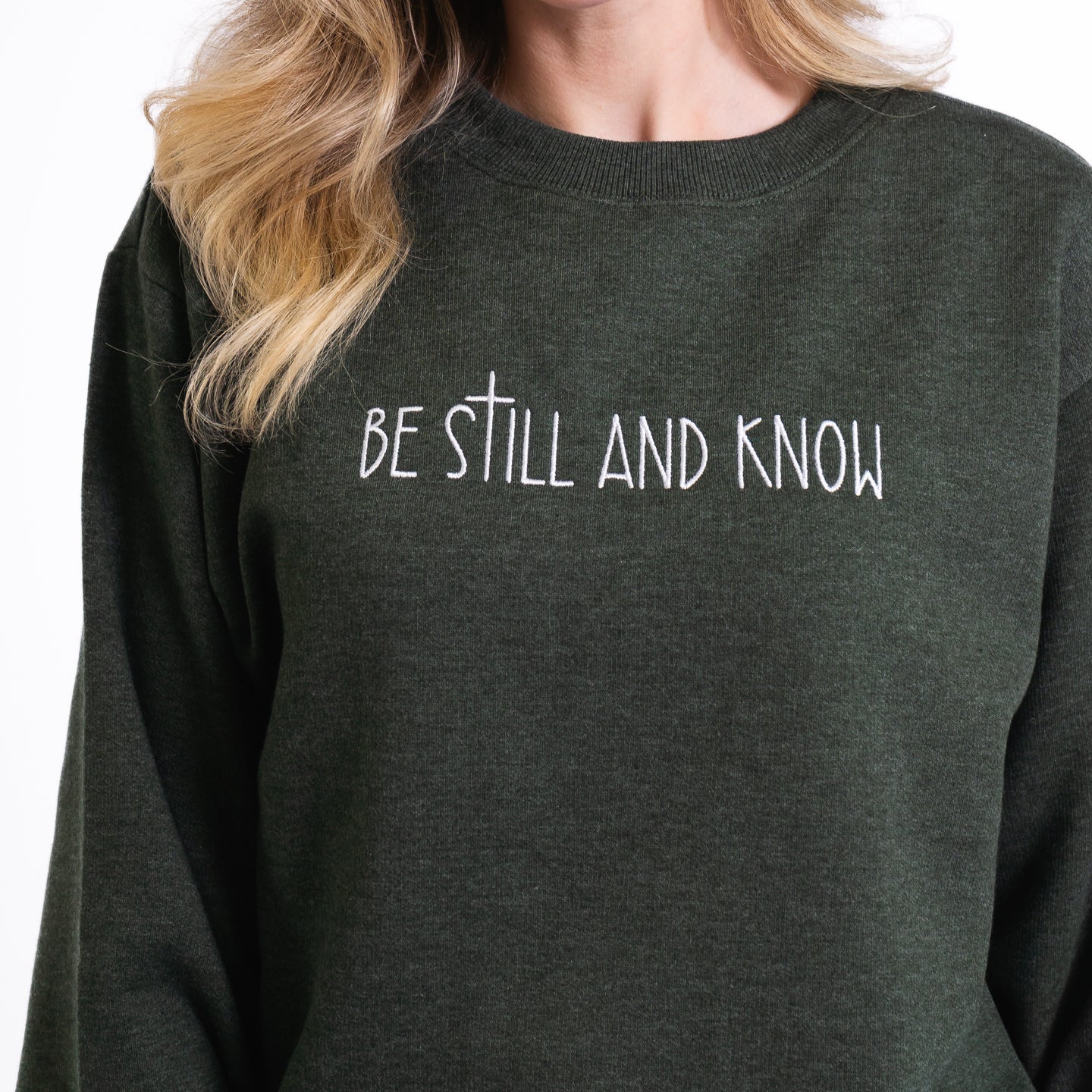 Be Still and Know Embroidered Crewneck Sweatshirt - Image 5