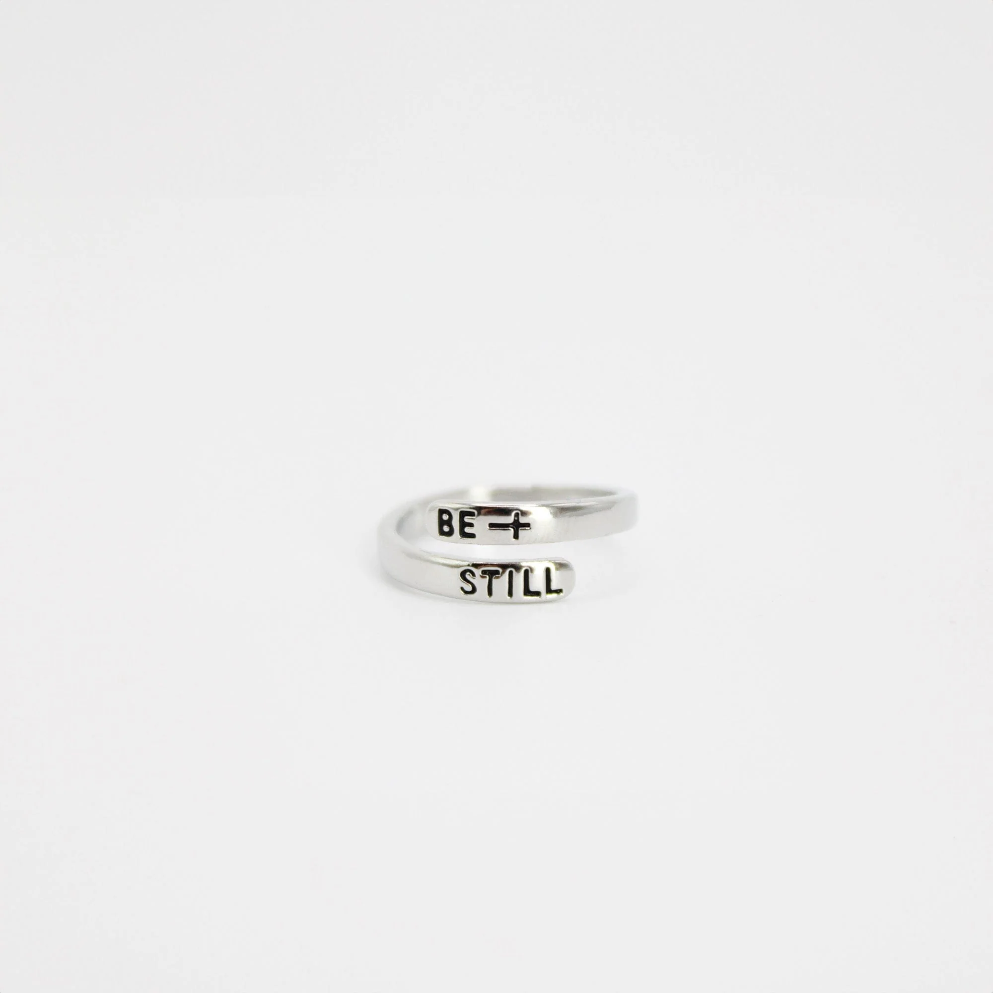 Be Still Platinum Plated Brass Ring - Image 2