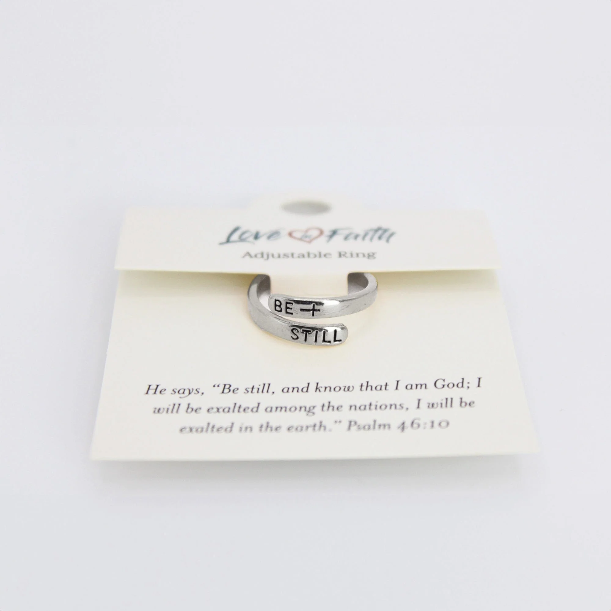 Be Still Platinum Plated Brass Ring - Image 3