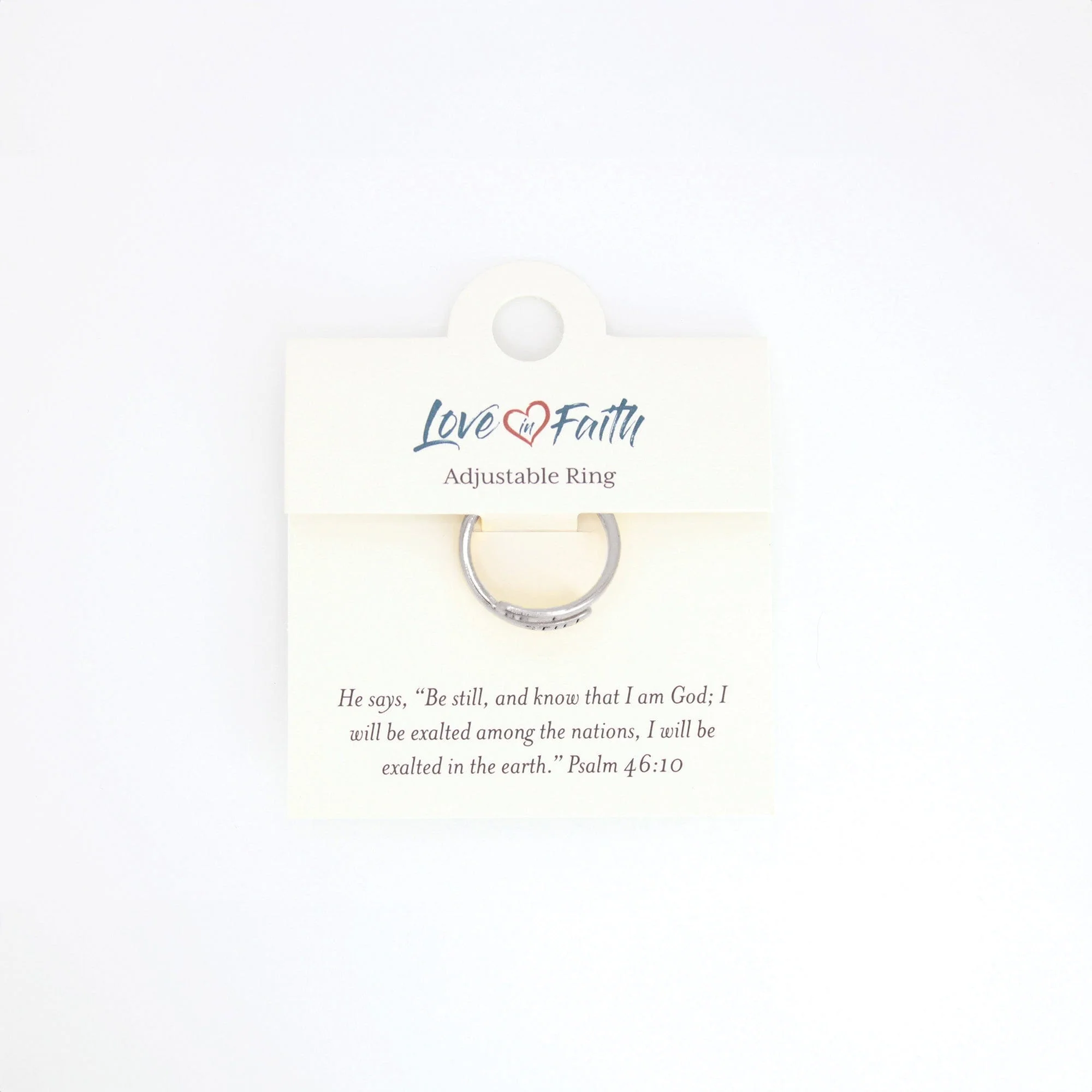 Be Still Platinum Plated Brass Ring - Image 4