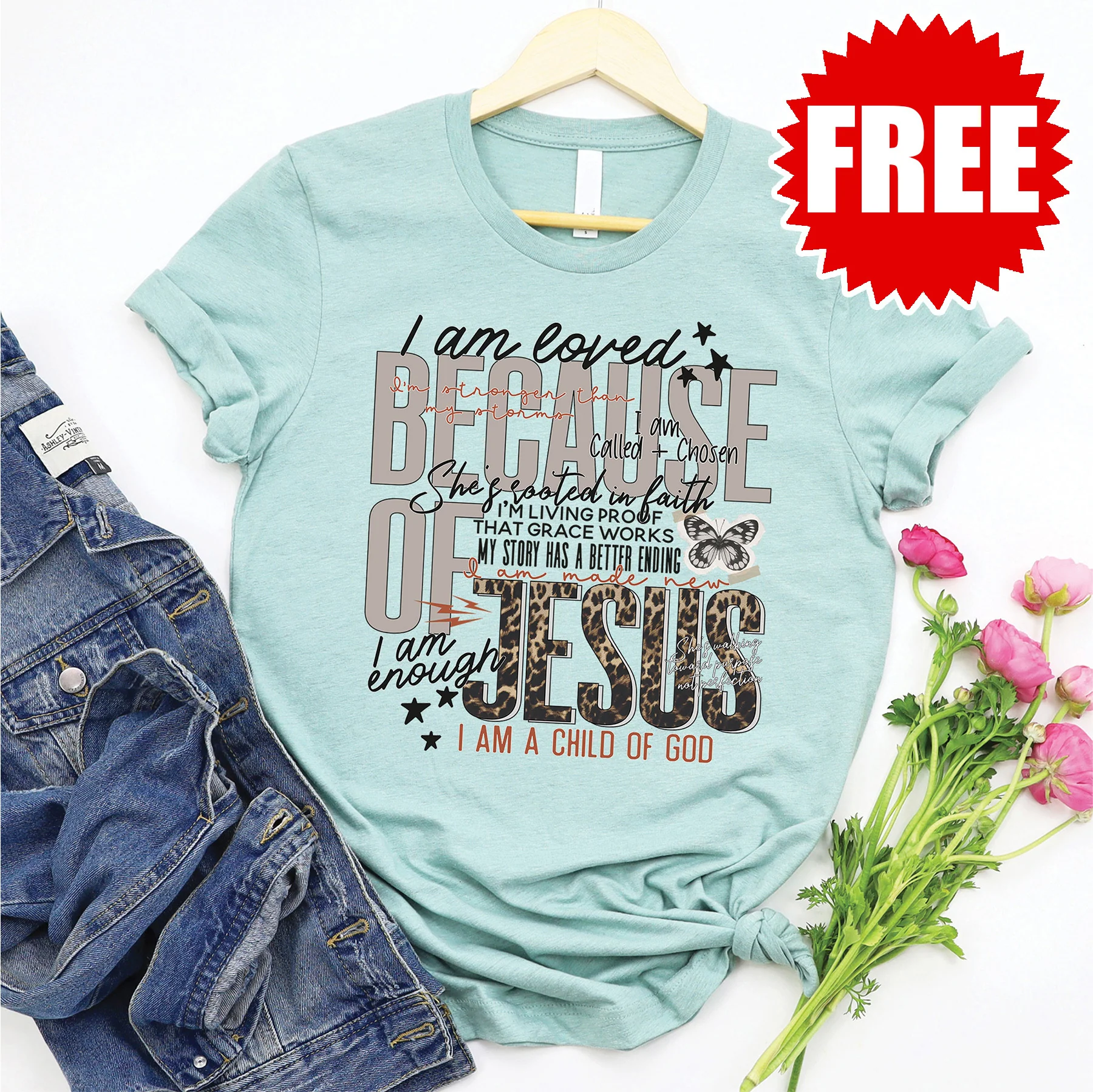 Because of Jesus Tee - 0