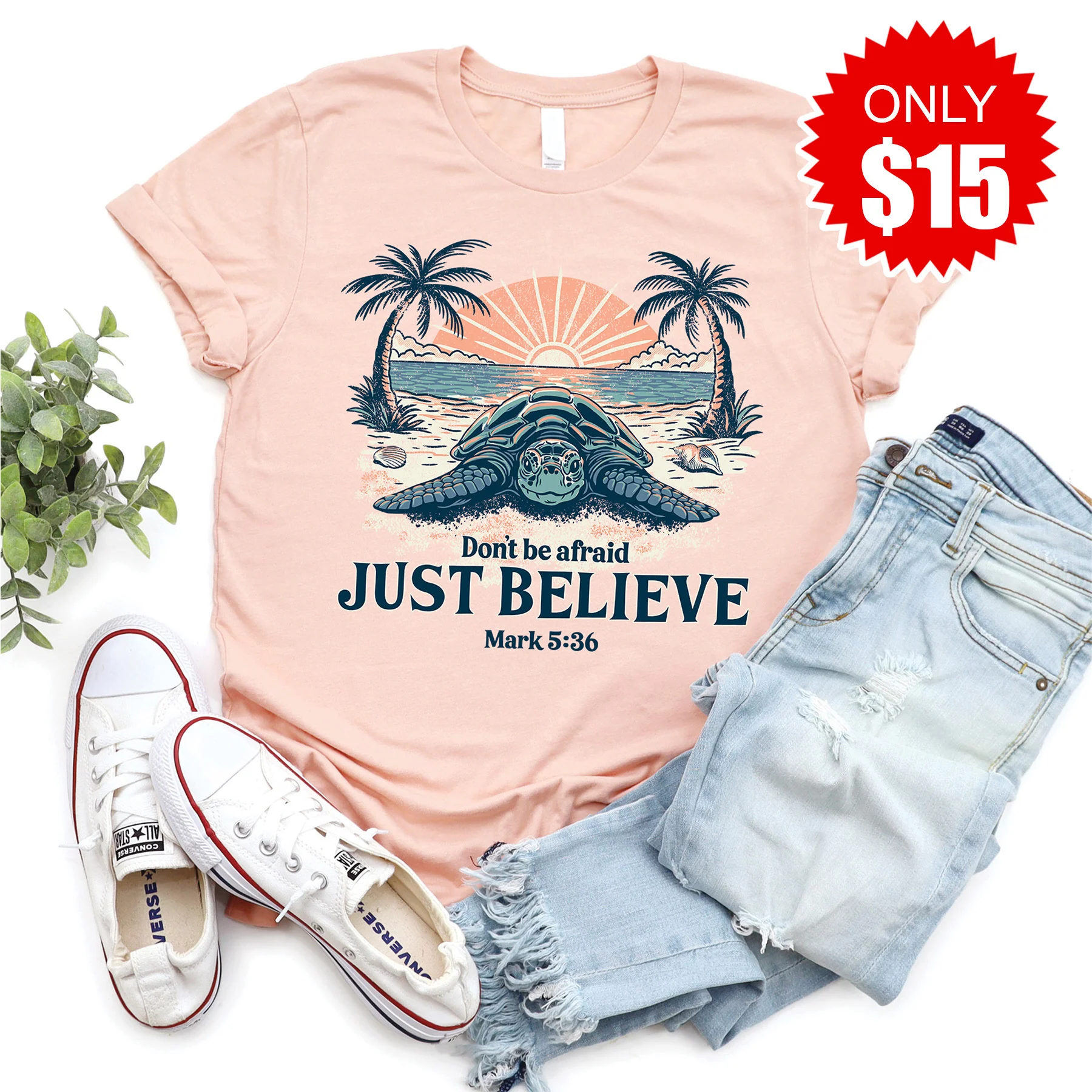 Believe Sea Turtle Tee - 15