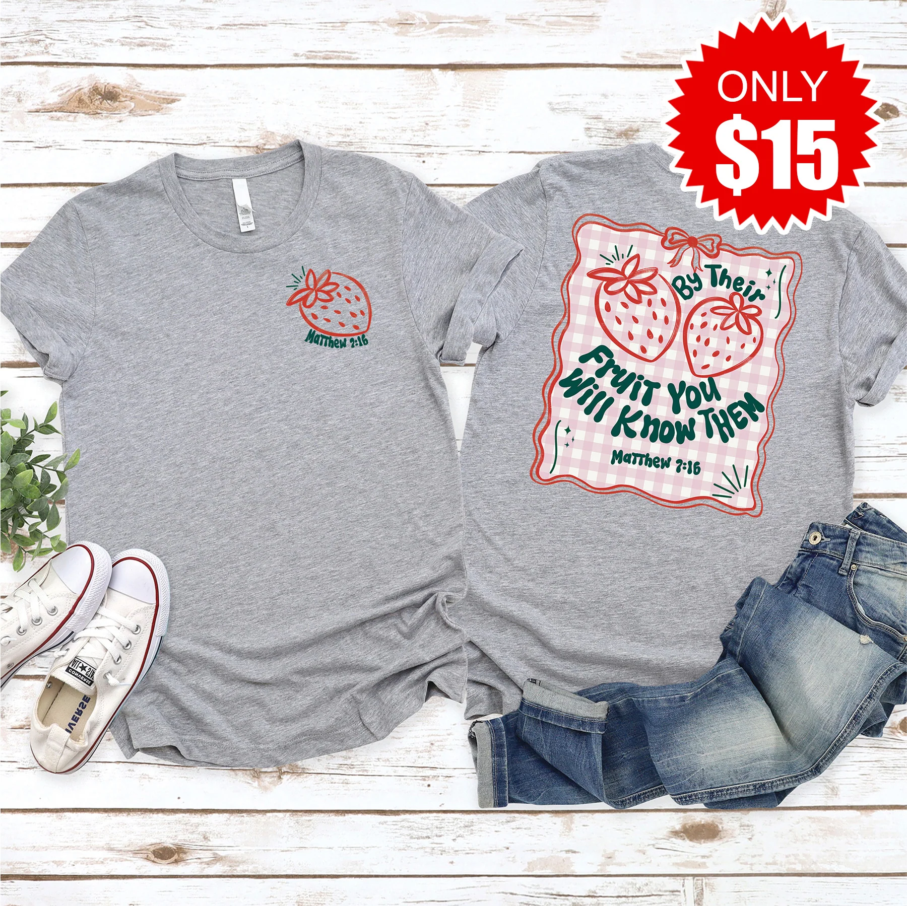 By Their Fruit Tee - Heather Grey - 15