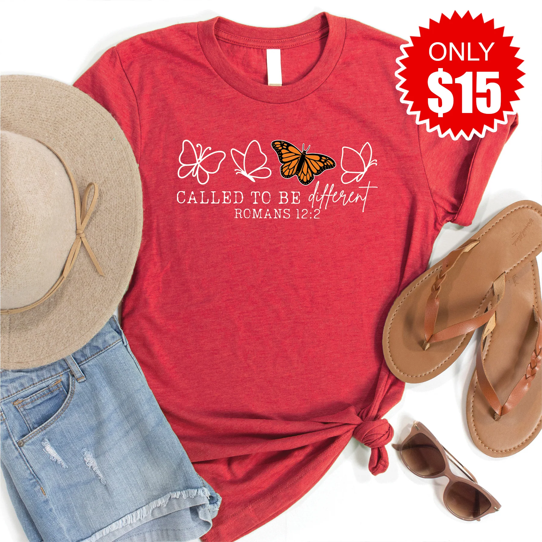 Called to be Different Tee - Heather Scarlet - 15