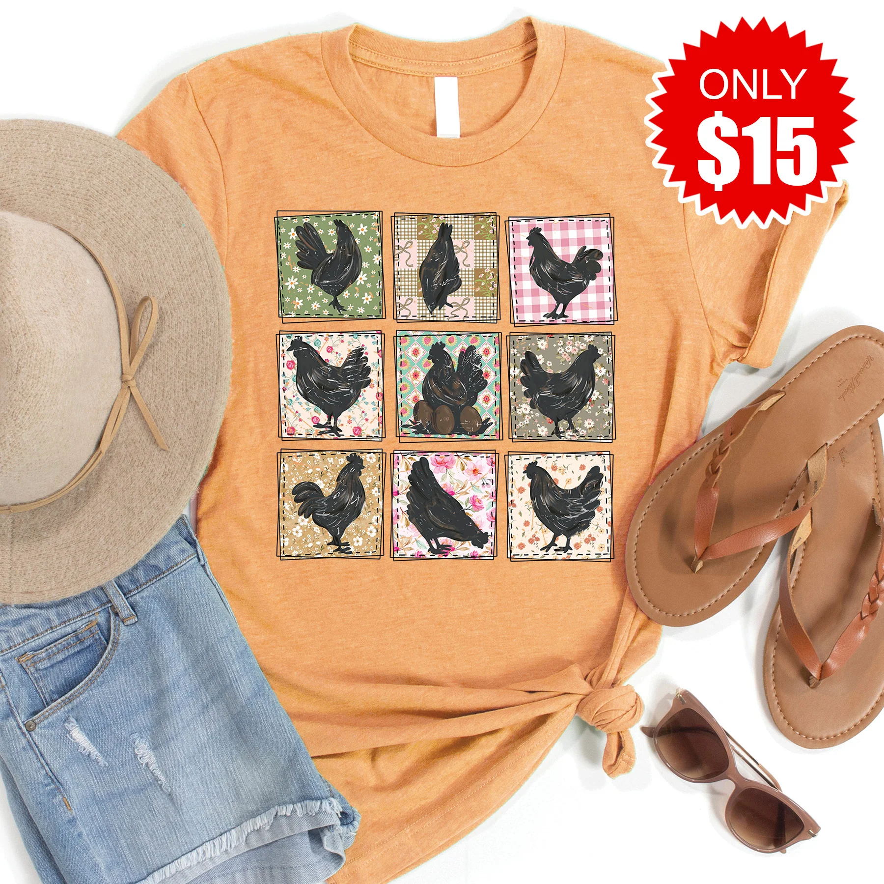 Chicken Patterns Tee - 15