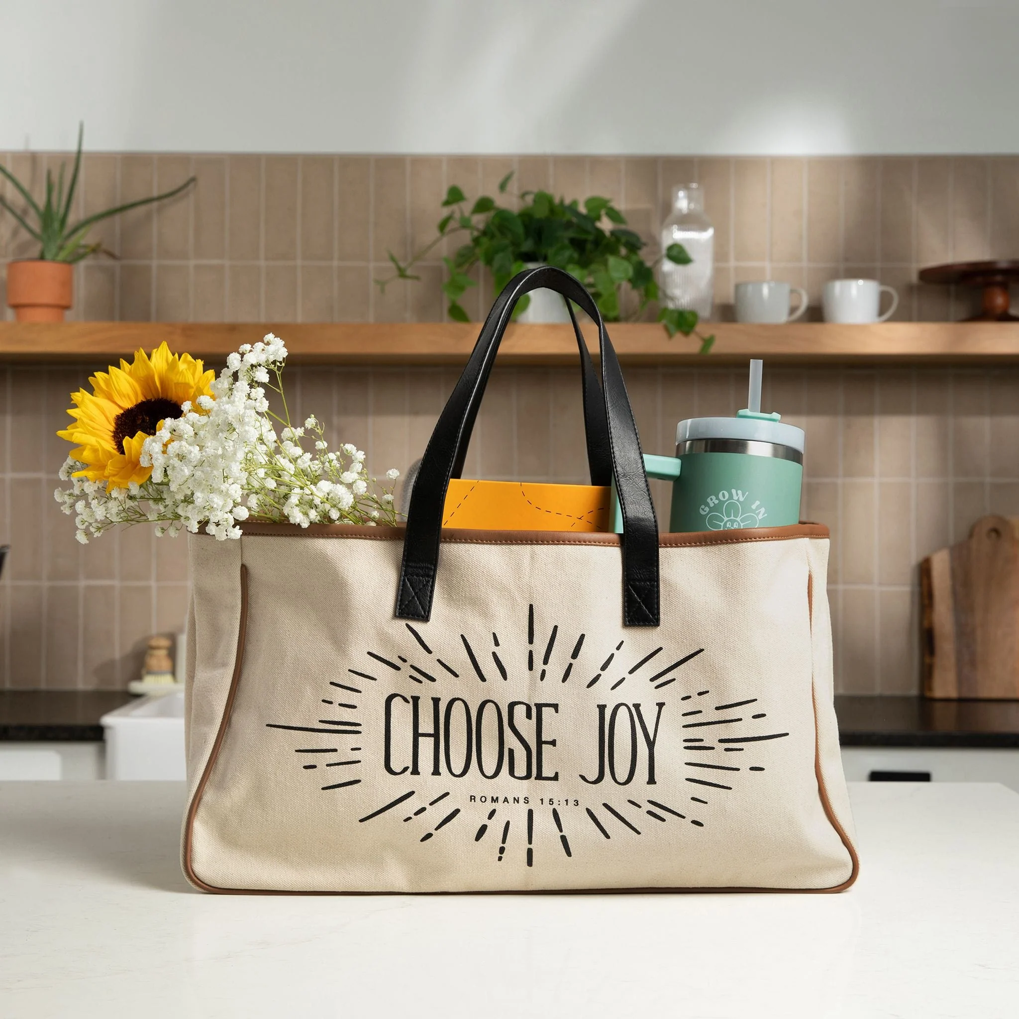Choose Joy Canvas Tote Bag - Image 2