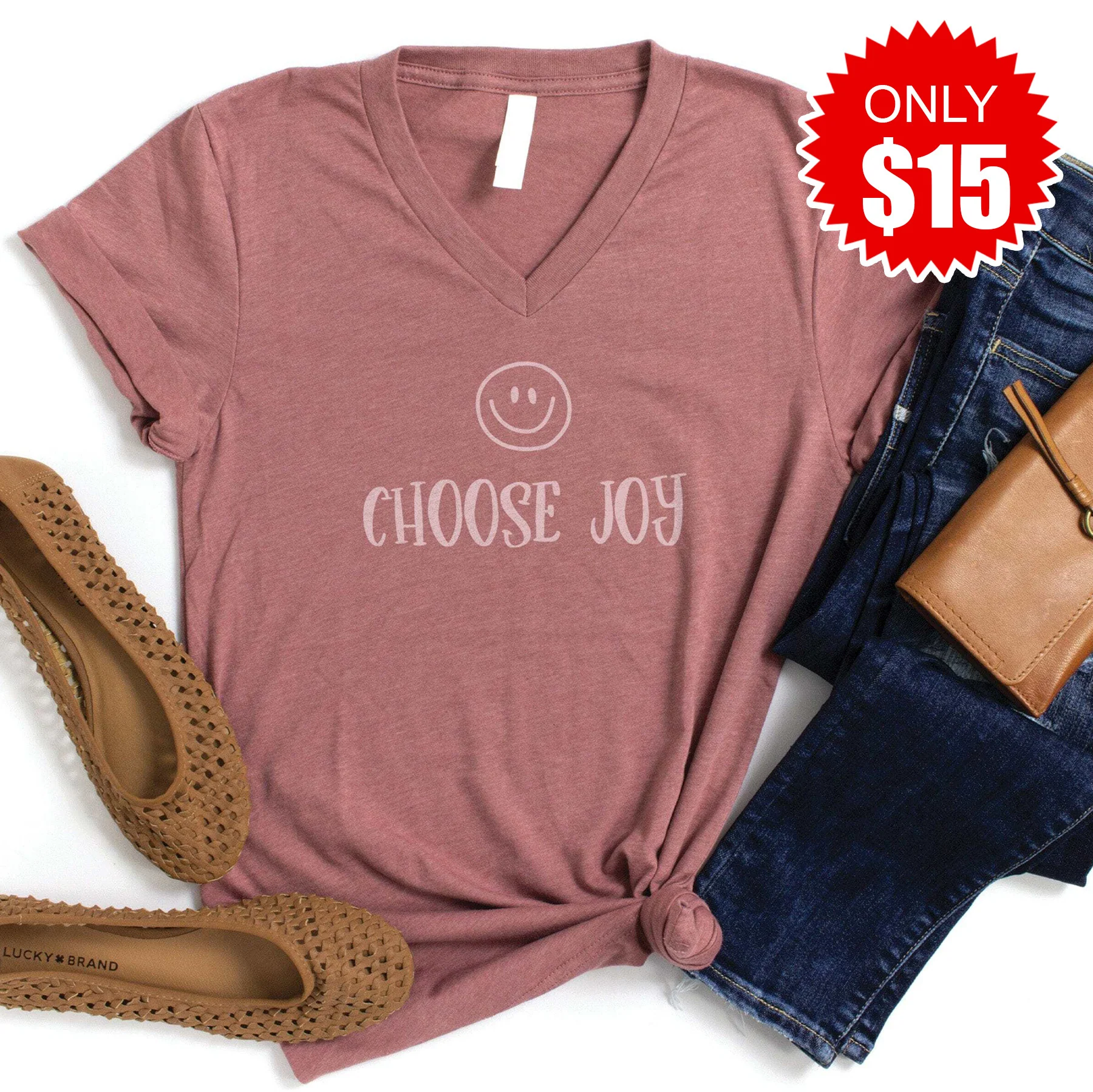 Choose Joy V-Neck - 15