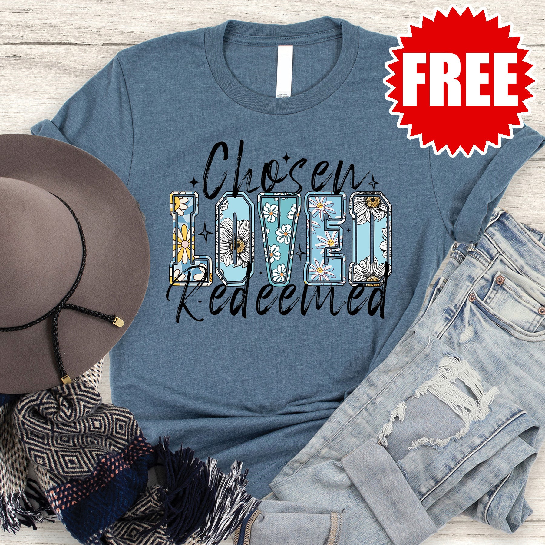 Chosen Loved Redeemed Tee - 0