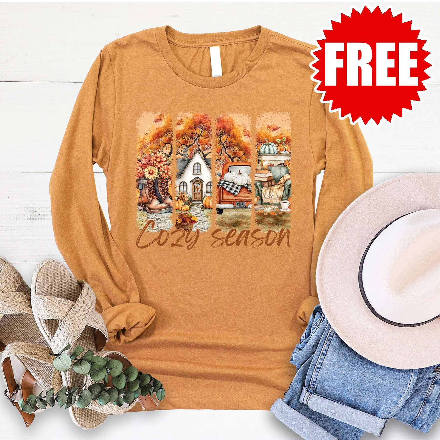 Cozy Season Yard Long Sleeve - Heather Toast - 0