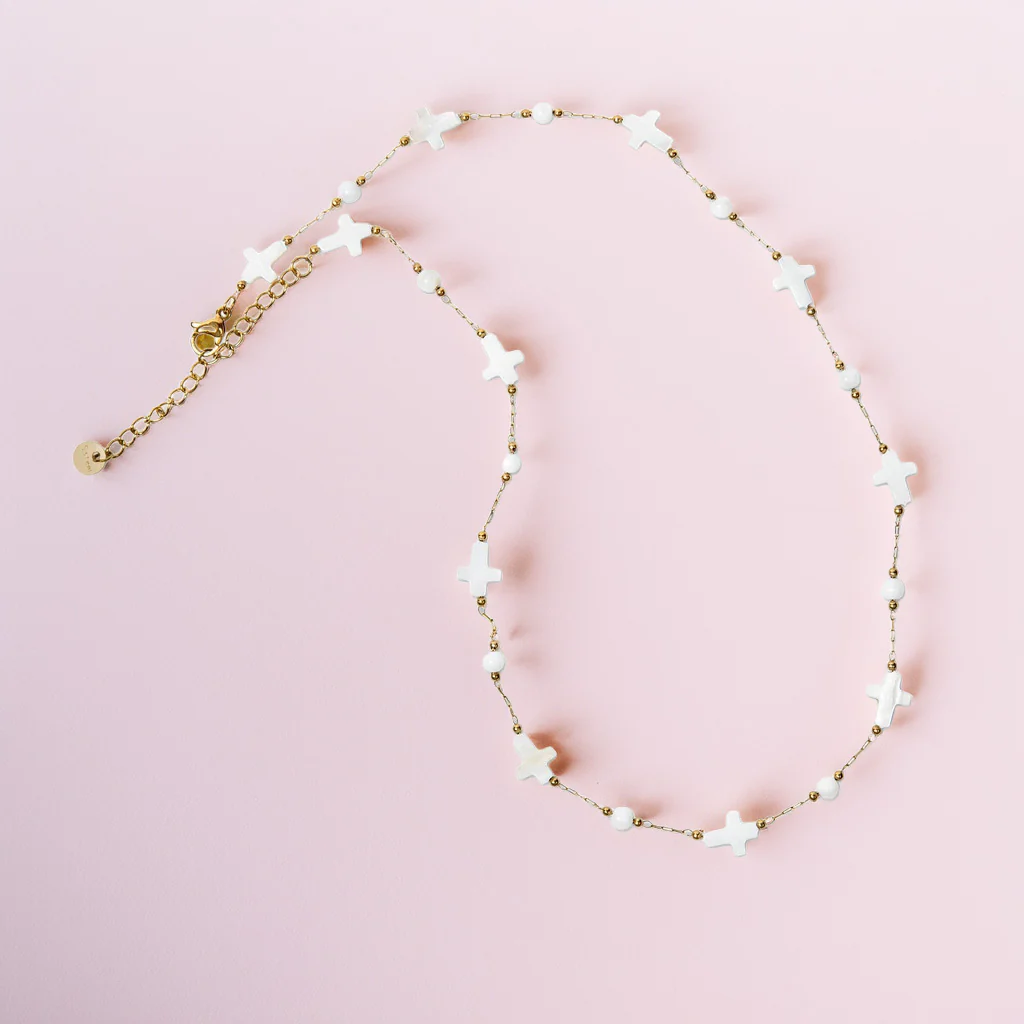 Crosses Gold Plated Brass Necklace - Image 4