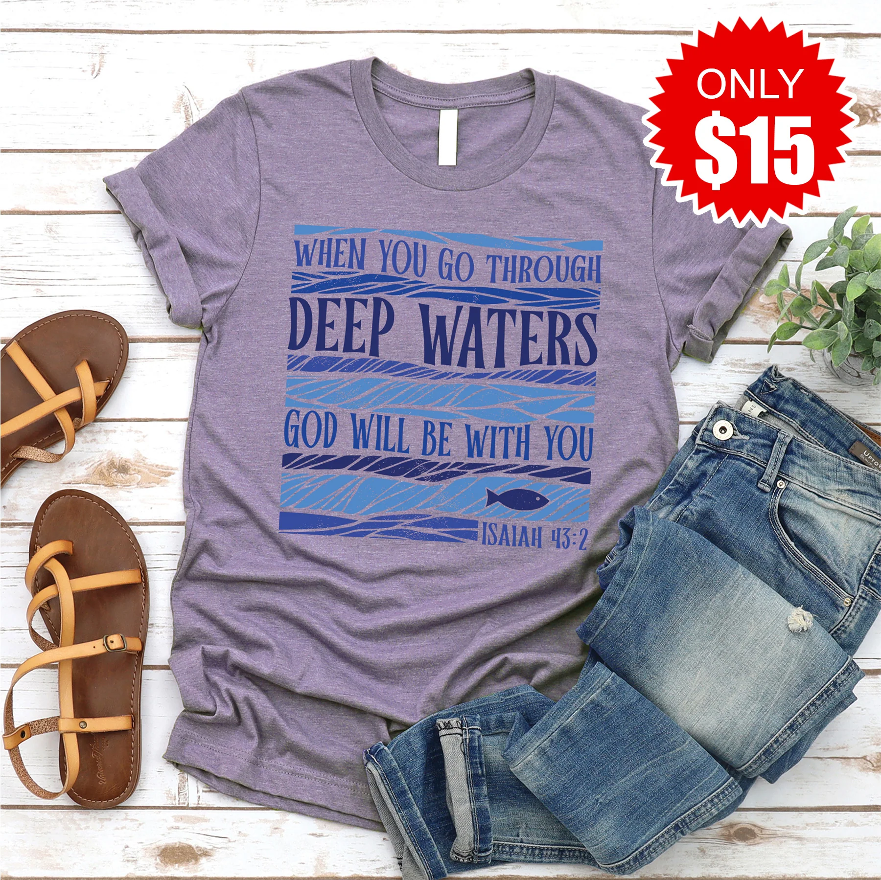 Deep Waters Tee - Heather Deep Purple - 15