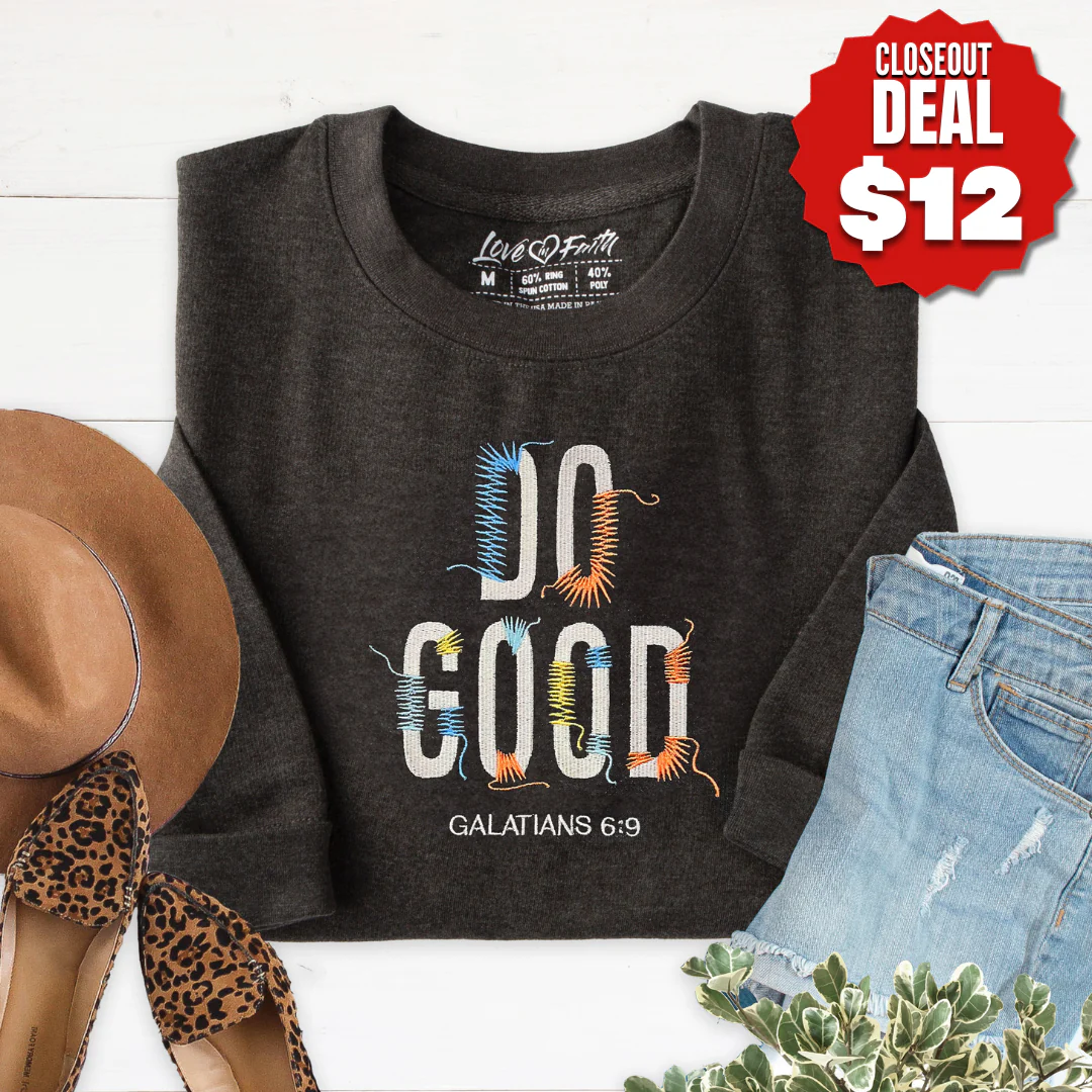 Do Good Embroidered Crewneck Sweatshirt