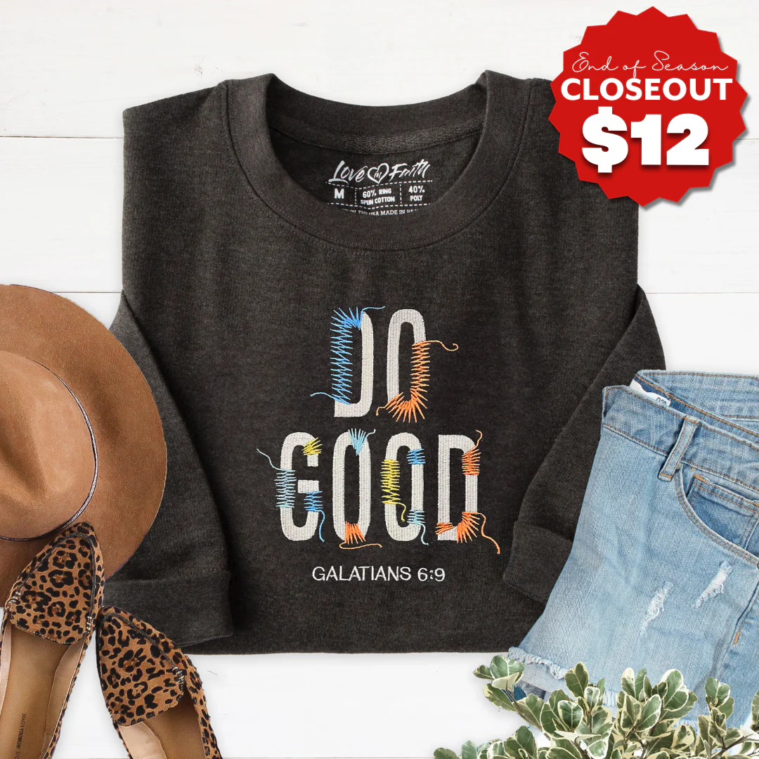 Do Good Embroidered Crewneck Sweatshirt