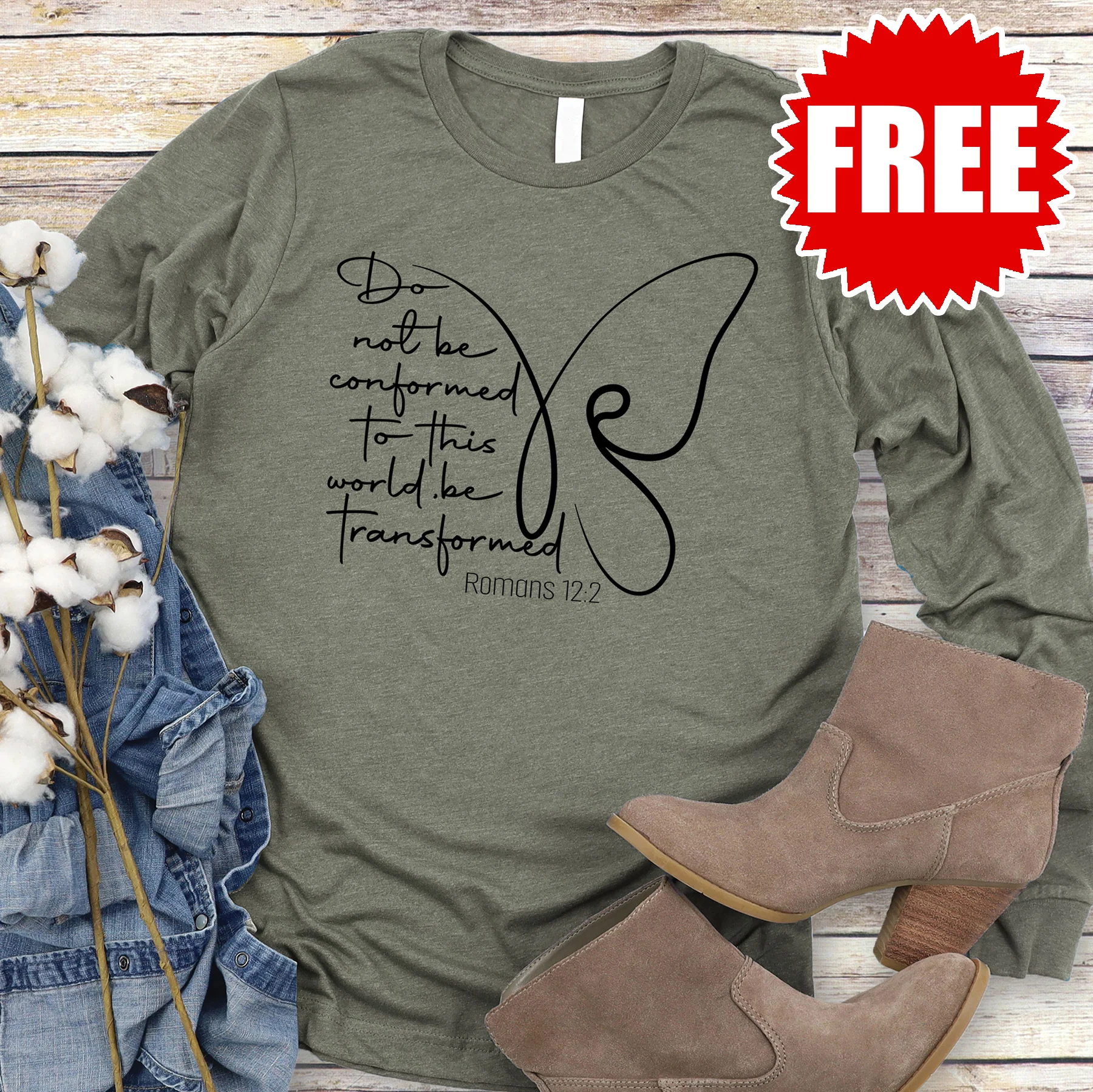Do Not Be Long Sleeve - Heather Olive - 0
