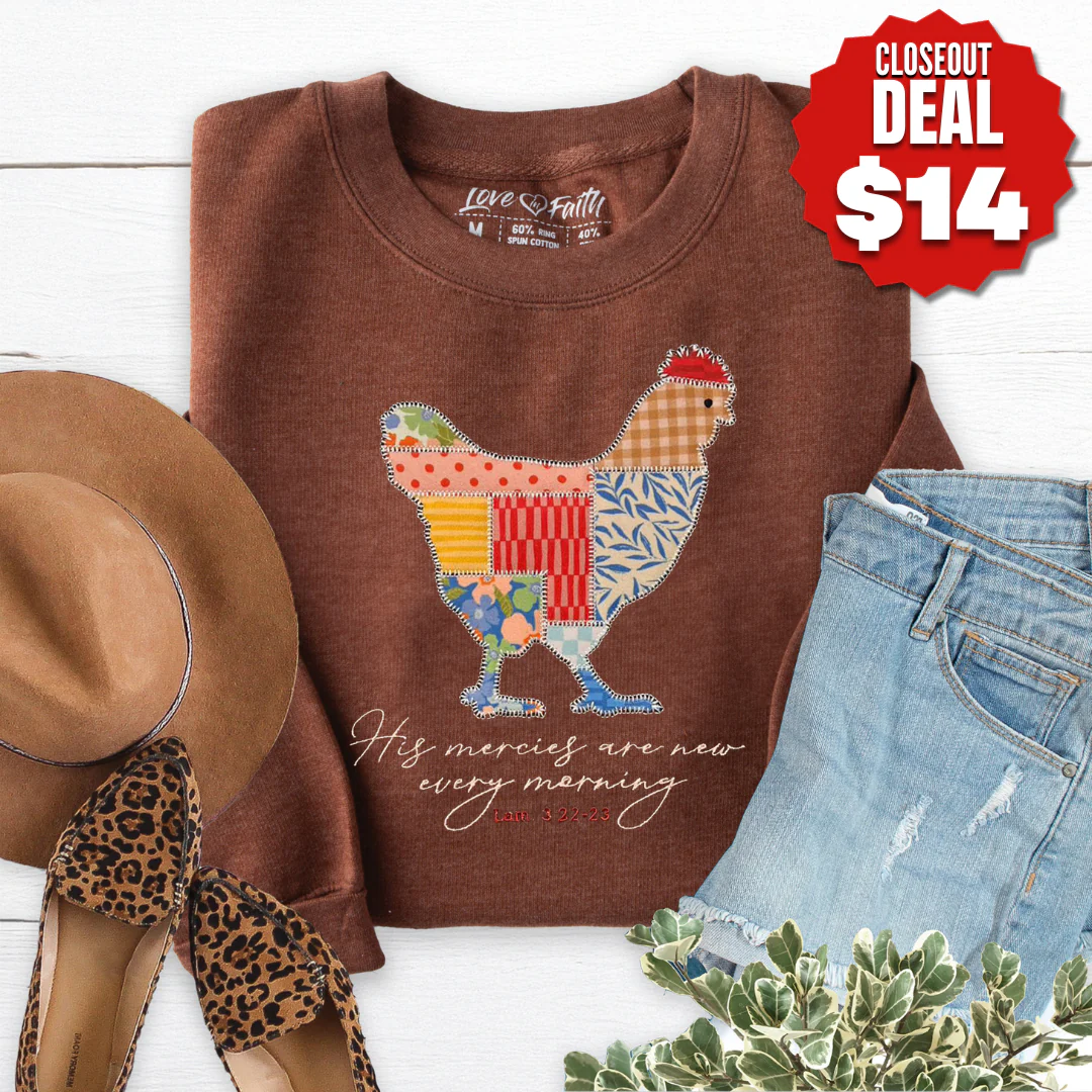 Chicken Patchwork Embellished Crewneck Sweatshirt - Image 4