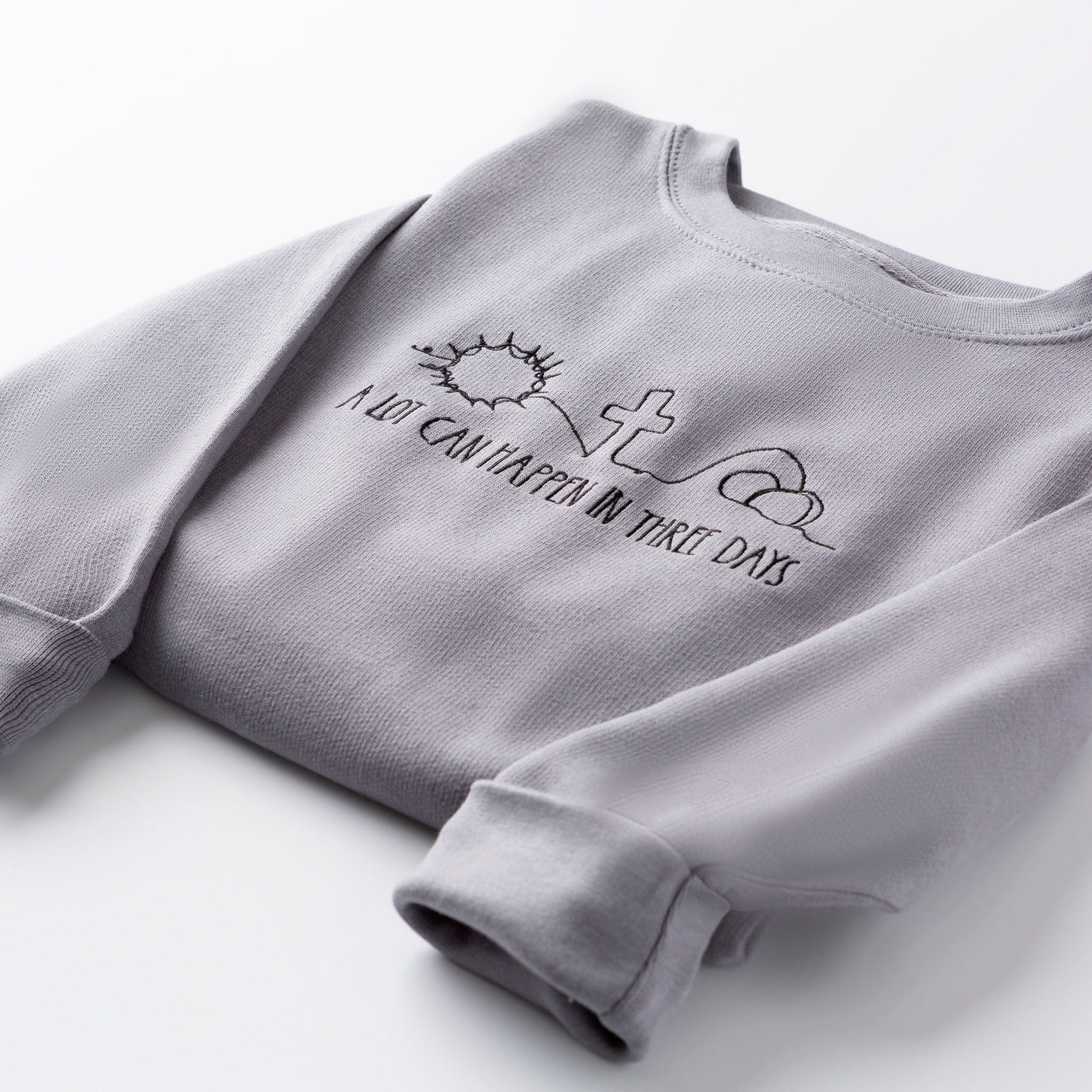 Embroidered A Lot Can Happen in Three Days Sweatshirt - Image 3