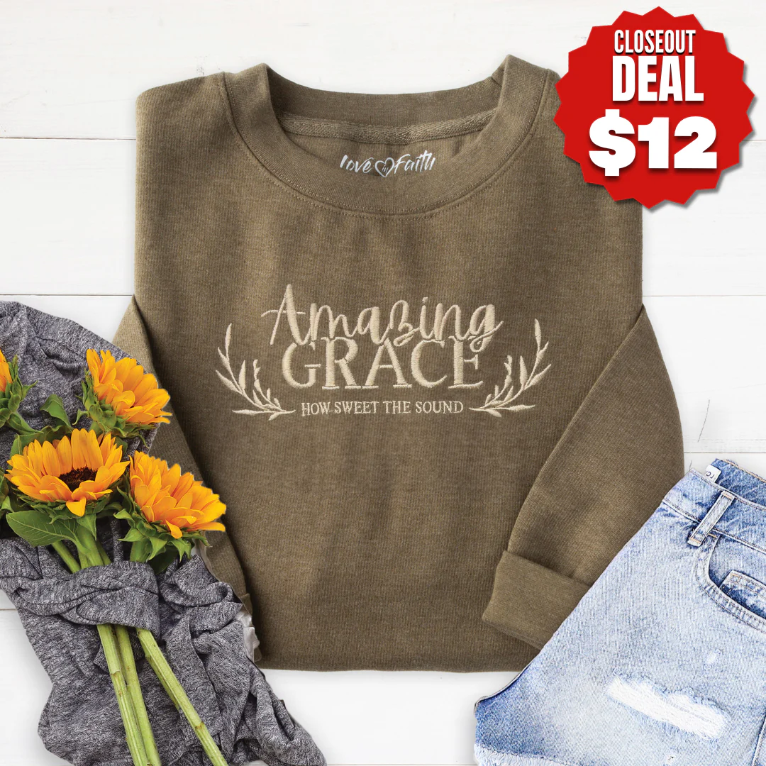 Embroidered Amazing Grace Sweatshirt