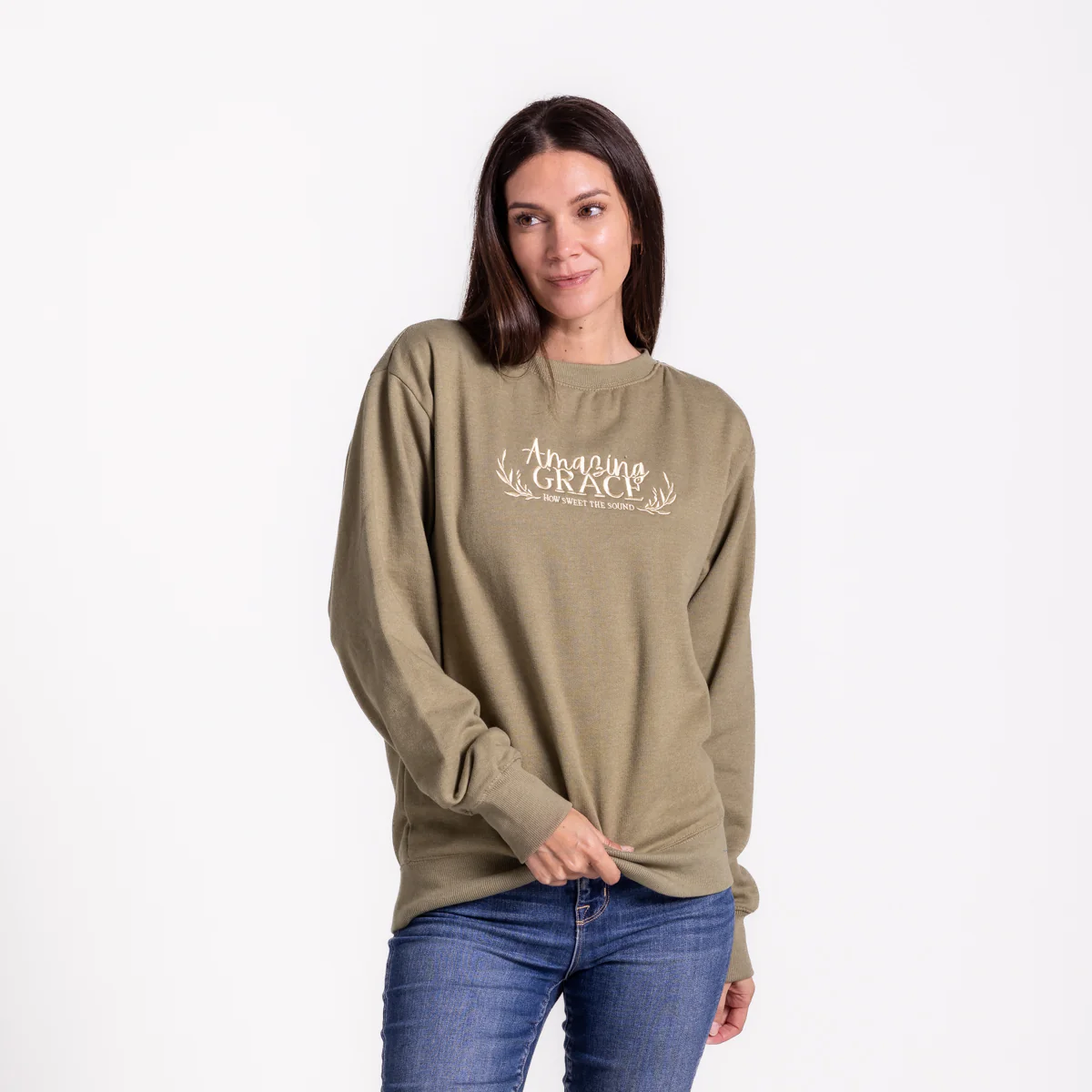 Embroidered Amazing Grace Sweatshirt - Image 3