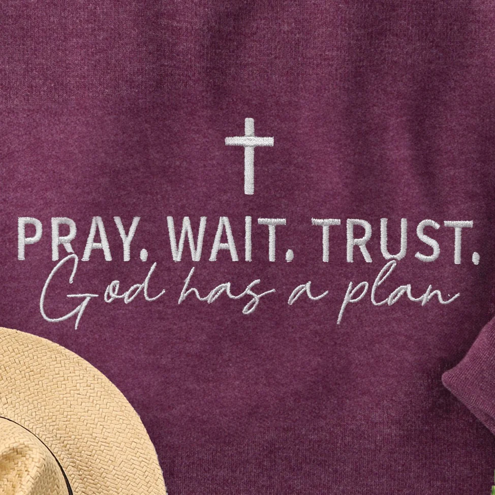 Embroidered God Has a Plan Sweatshirt - Image 3