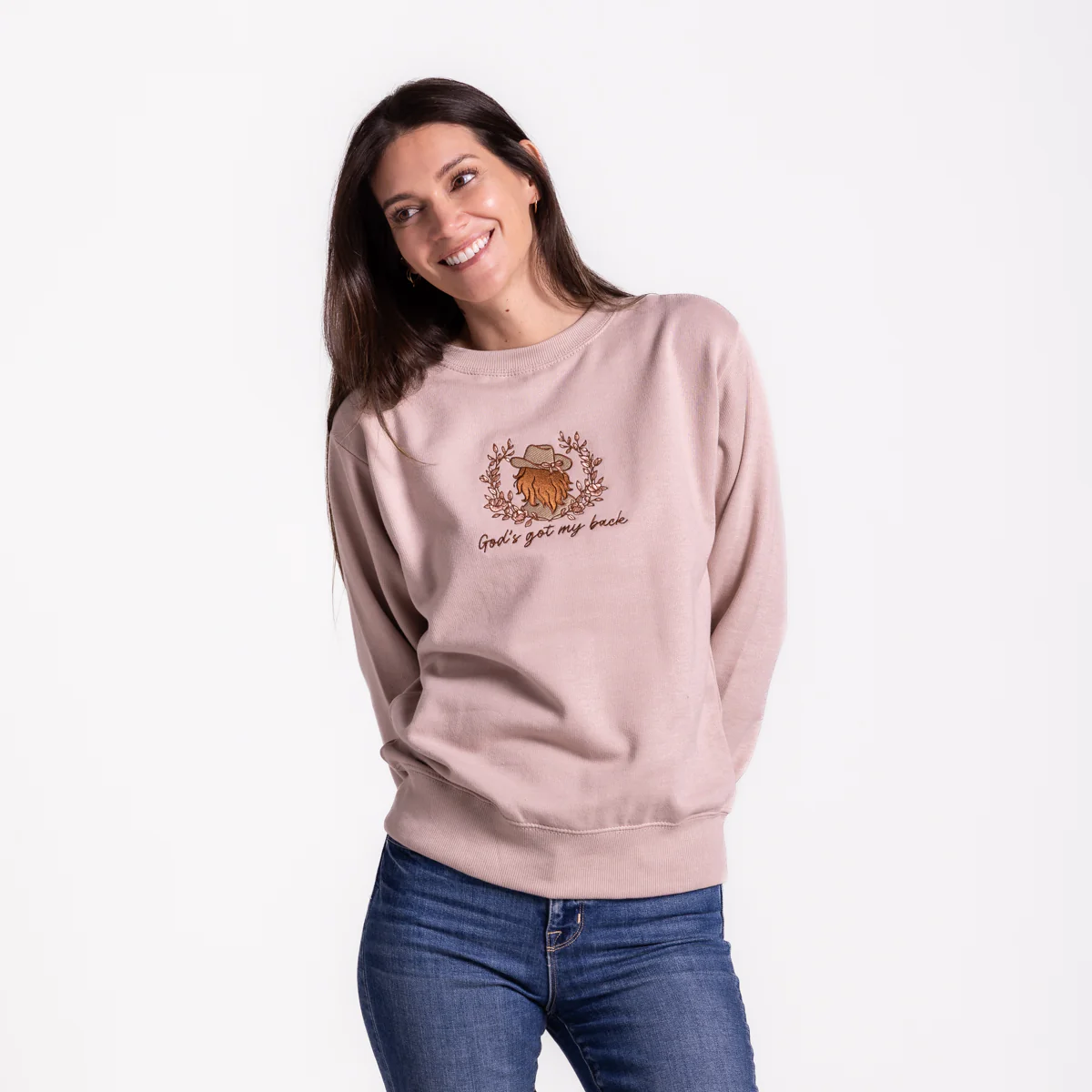 Embroidered God's Got My Back Sweatshirt - Image 3