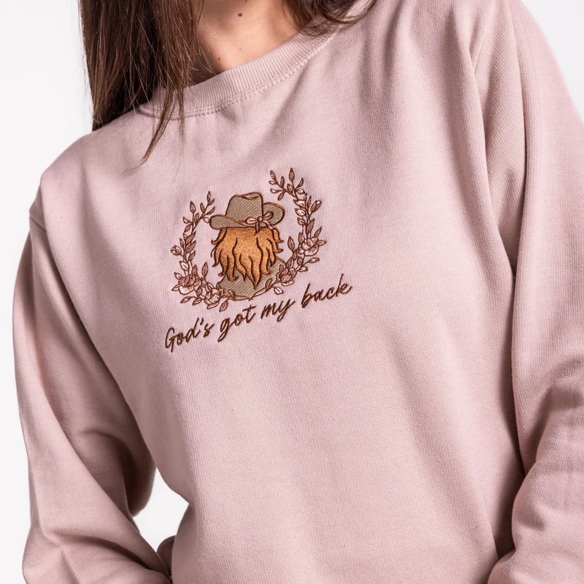 Embroidered God's Got My Back Sweatshirt - Image 4