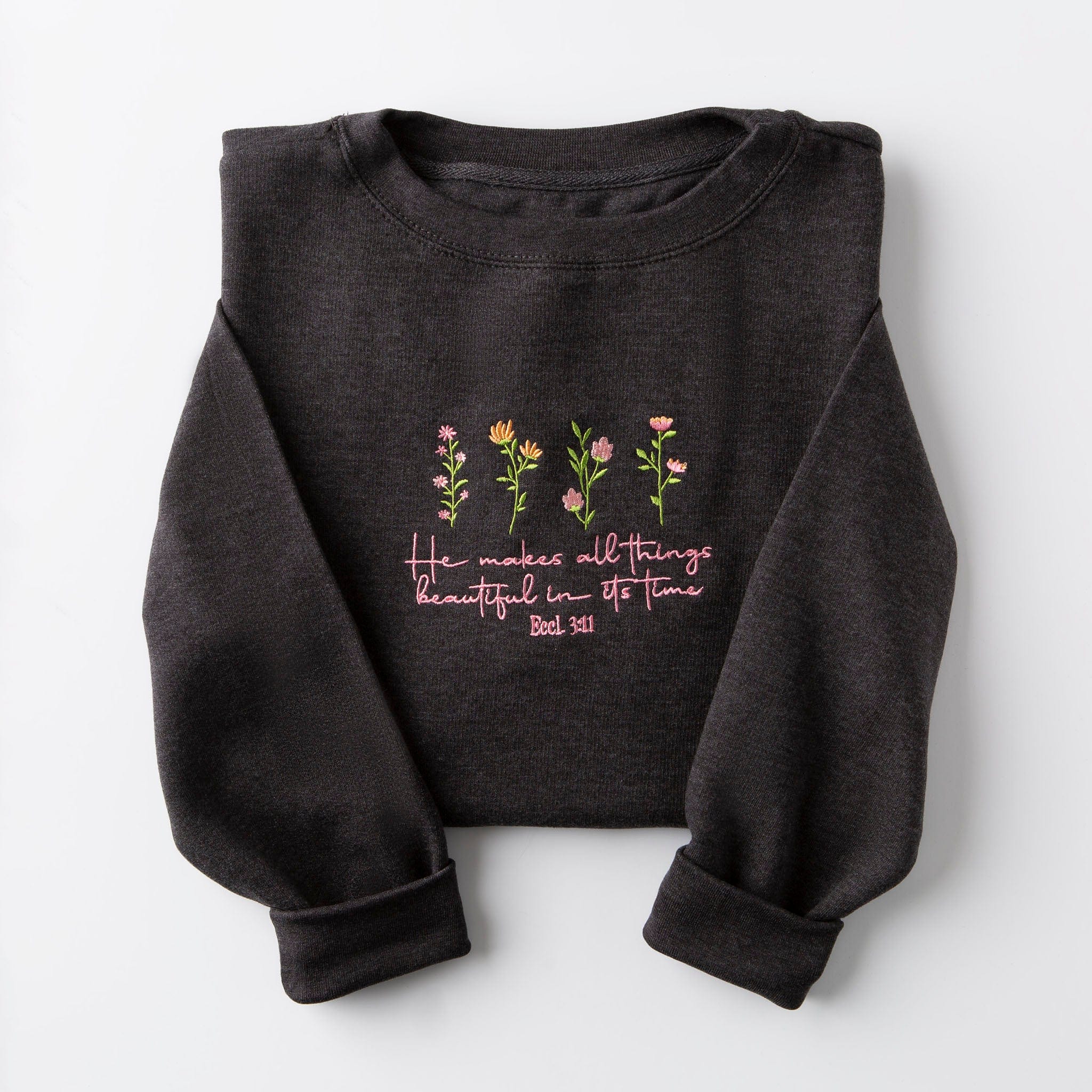 Embroidered He Makes All Things Beautiful Sweatshirt - Image 2