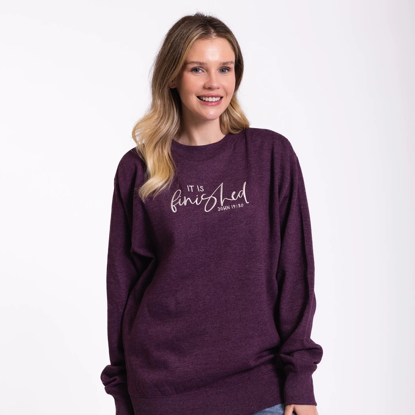 Embroidered It is Finished Sweatshirt - Image 2