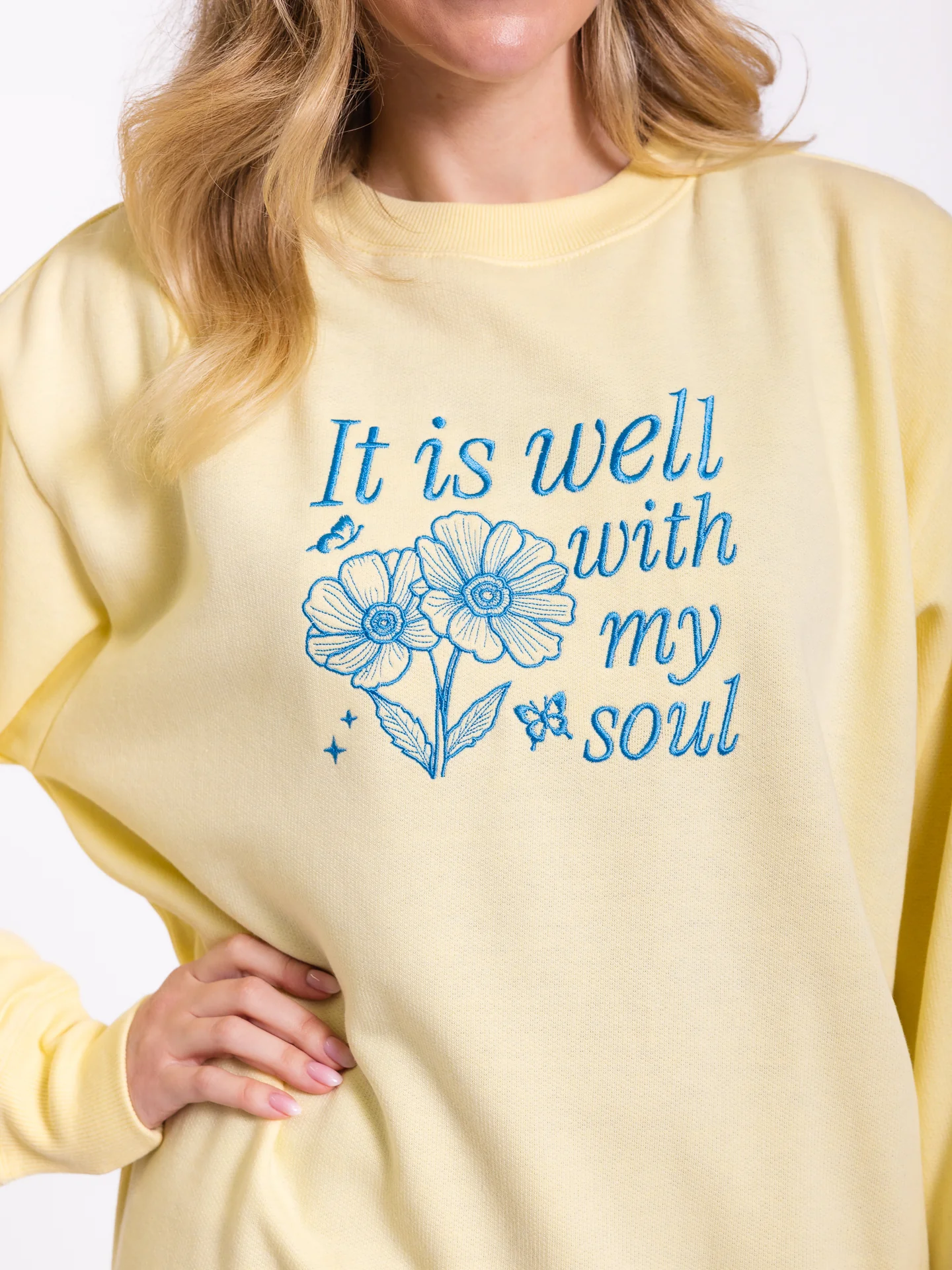 Embroidered It Is Well With My Soul Sweatshirt - Image 4