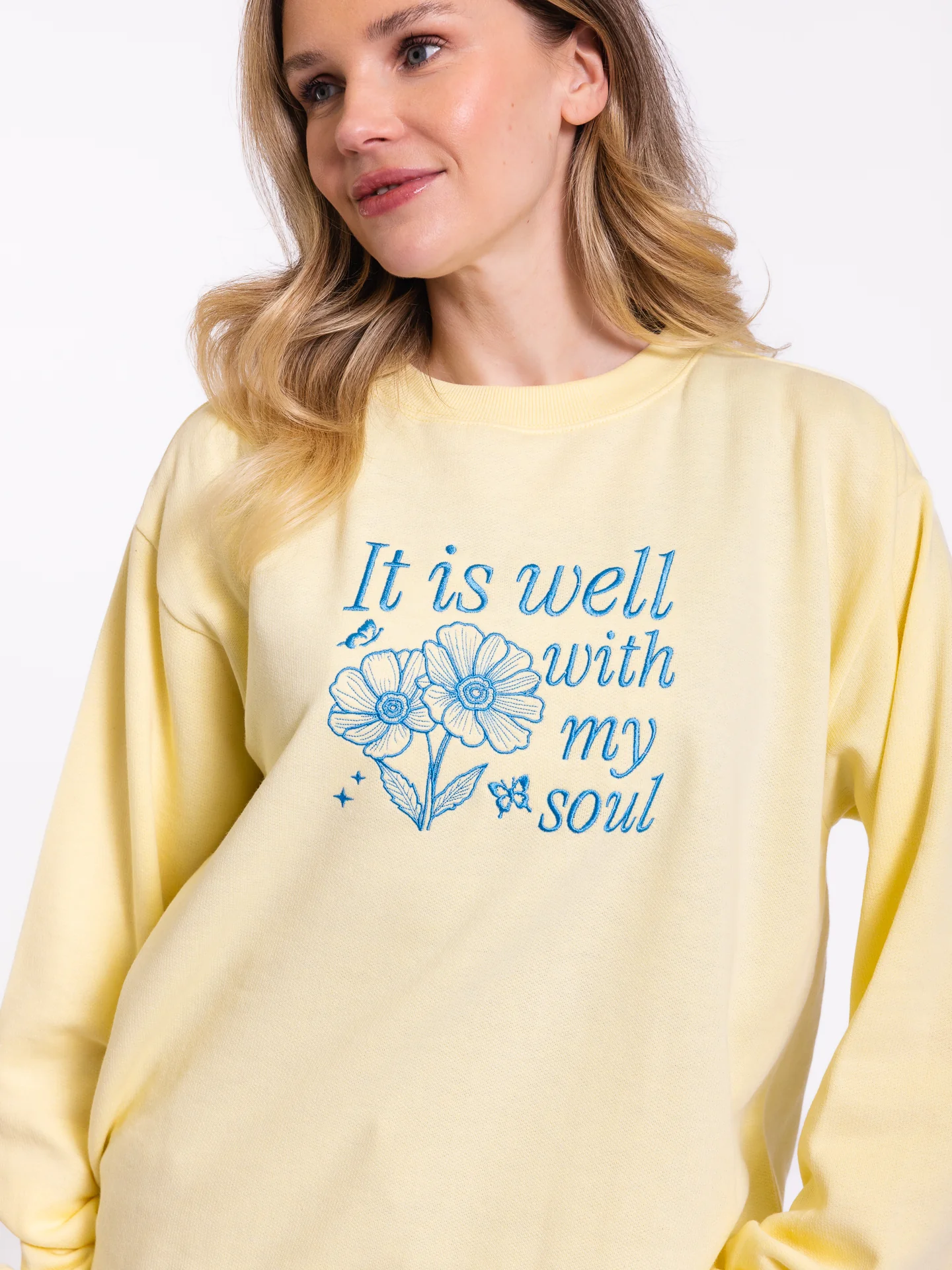 Embroidered It Is Well With My Soul Sweatshirt - Image 5