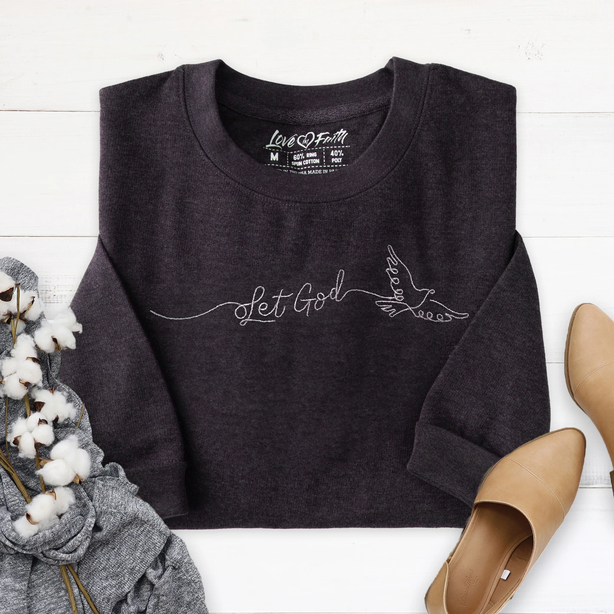 Embroidered Let God Sweatshirt - Image 2