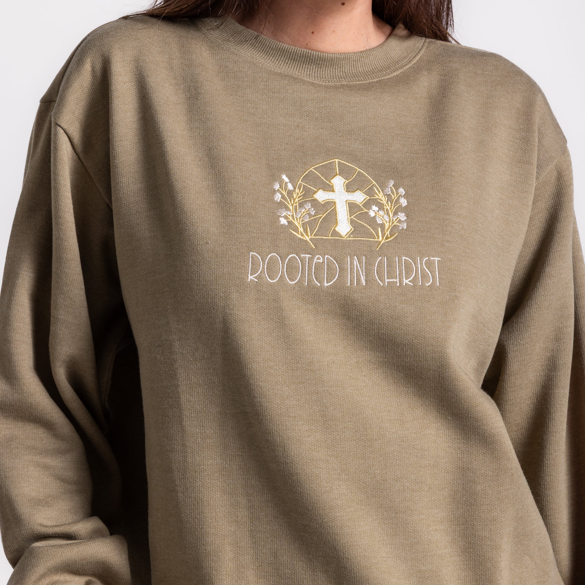 Embroidered Rooted In Christ Sweatshirt - Image 4