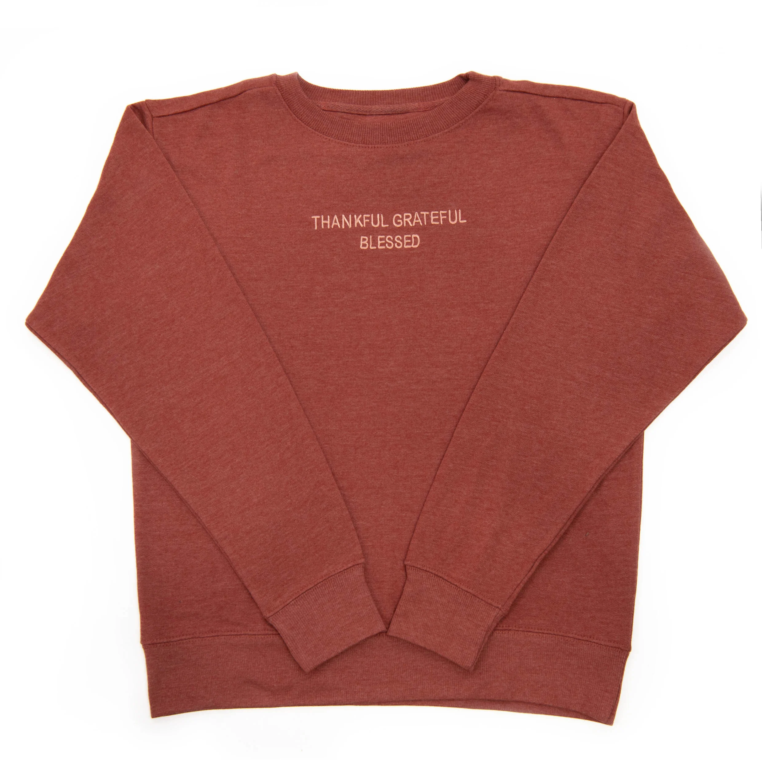 Embroidered Thankful Grateful Blessed Sweatshirt - 5 - Image 2