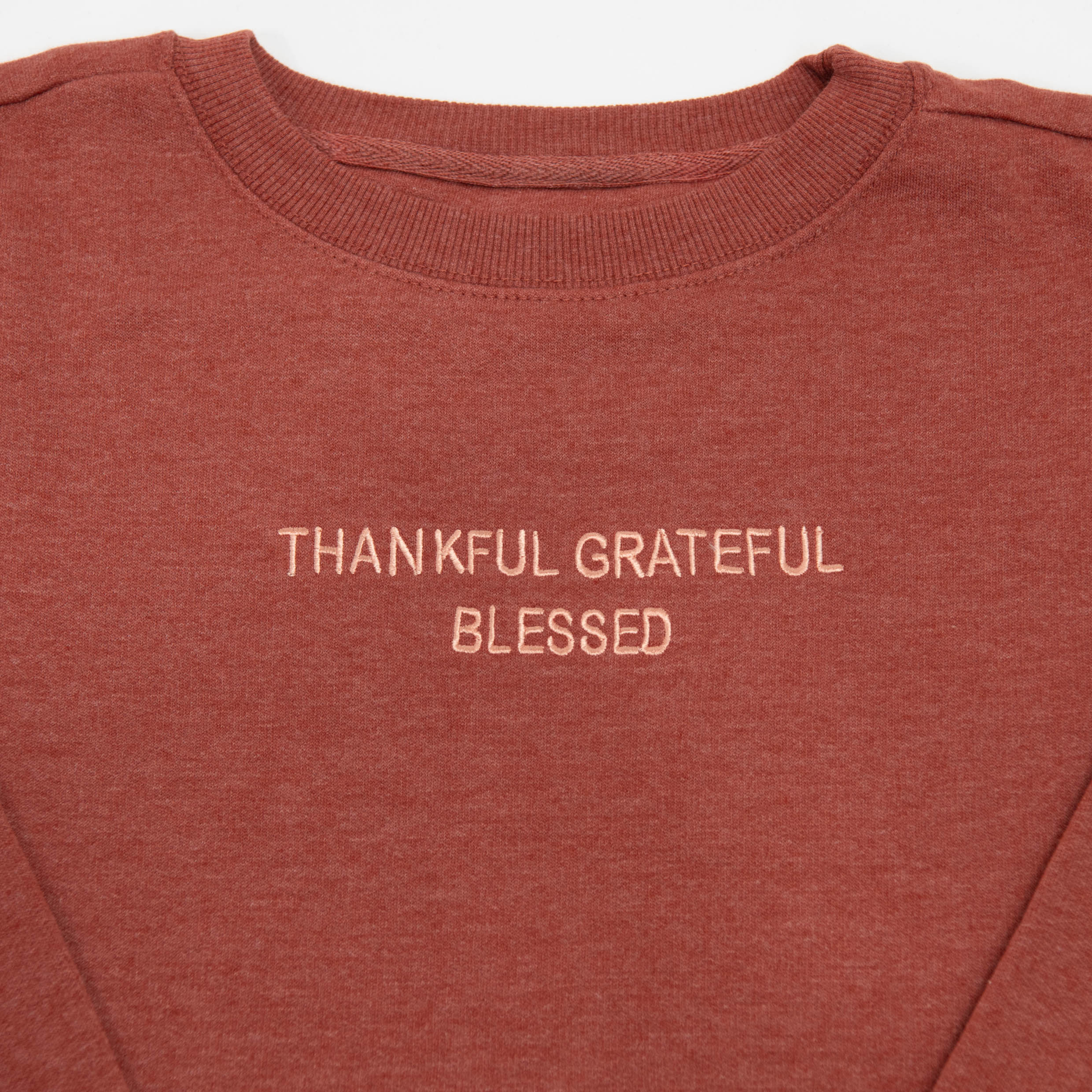 Embroidered Thankful Grateful Blessed Sweatshirt - 5 - Image 3