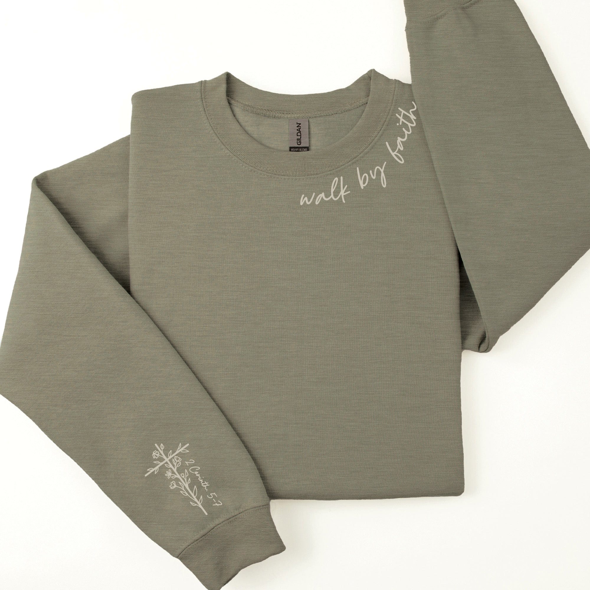 Embroidered Walk By Faith Sweatshirt - Image 2