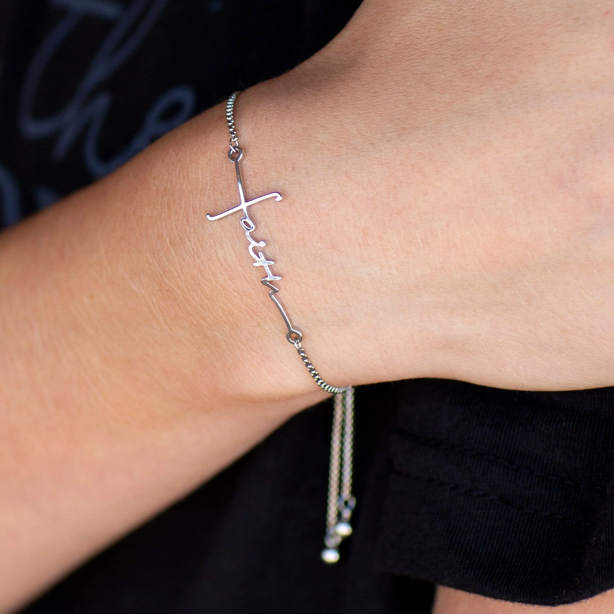 Faith Cross Slider Bracelet - Image 4