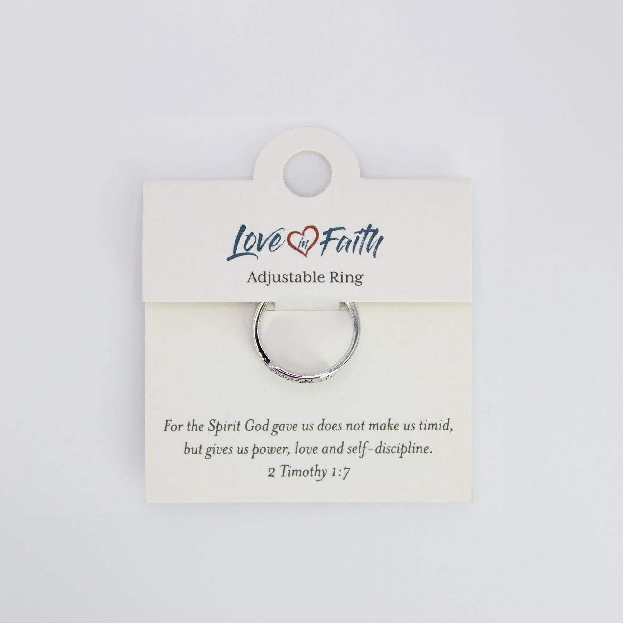 Faith Over Fear Platinum Plated Brass Ring - Image 3