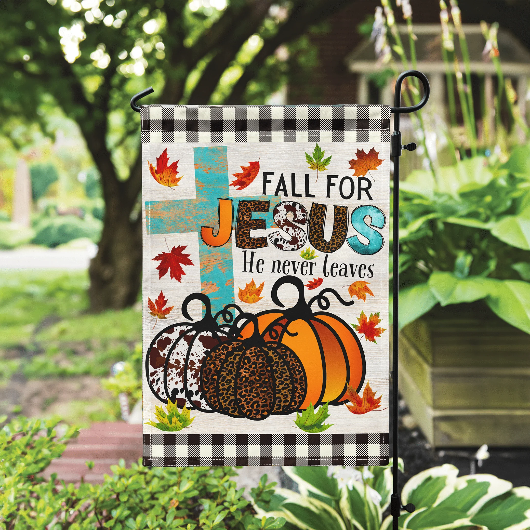 Fall For Jesus Printed Garden Flag