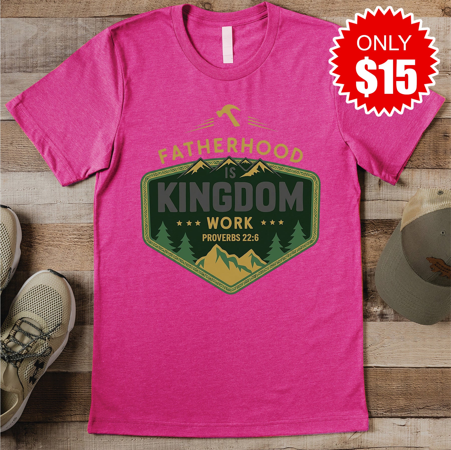 Fatherhood Tee - Heather Berry - 15