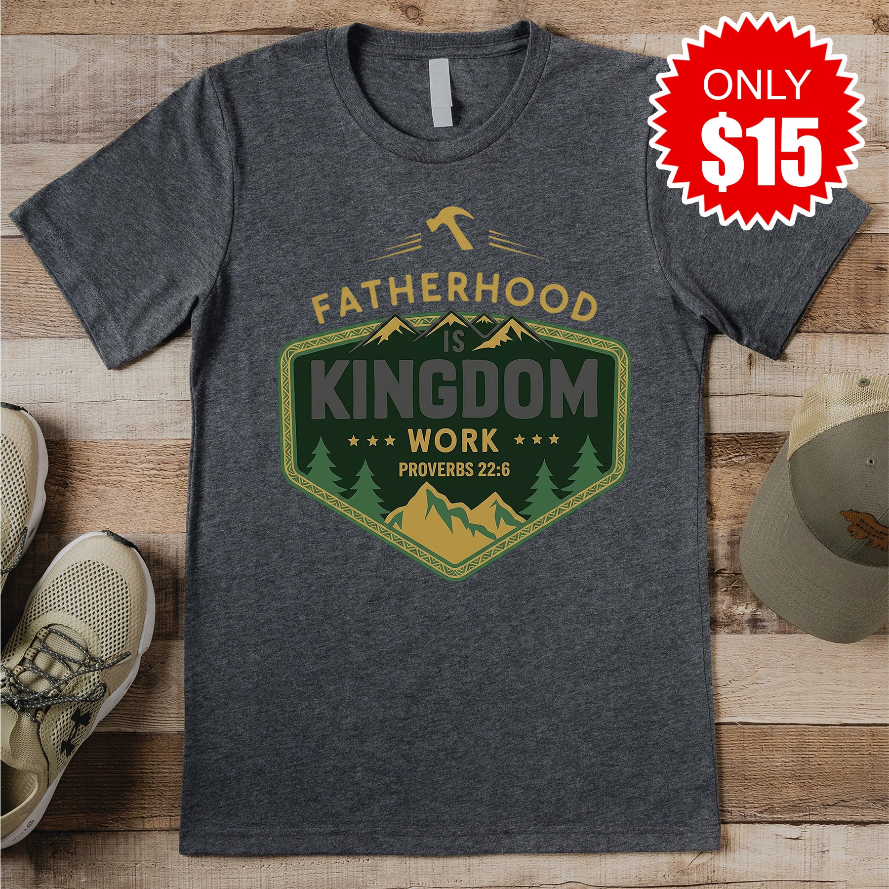 Fatherhood Tee - Heather Charcoal - 15
