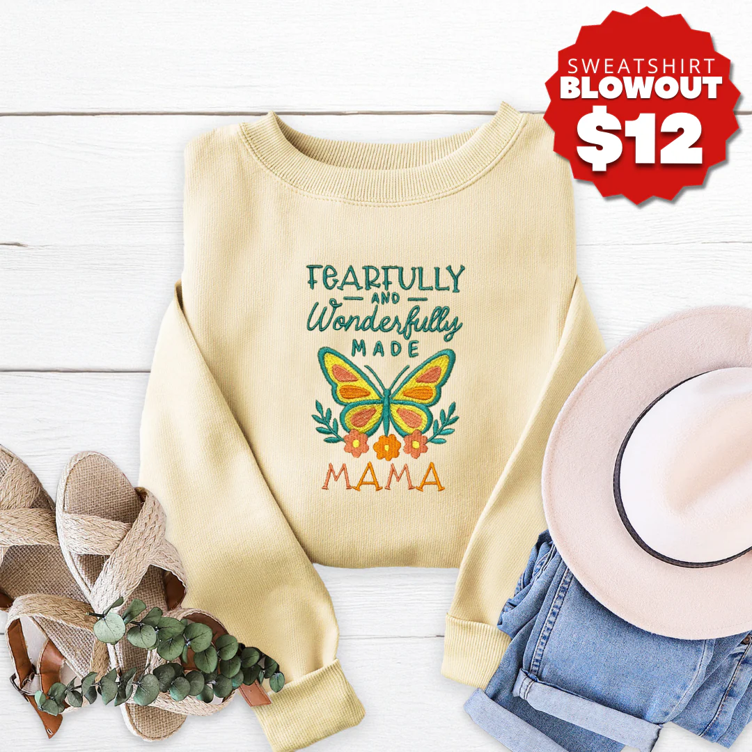 Fearfully and Wonderfully Made Embroidered Crewneck Sweatshirt