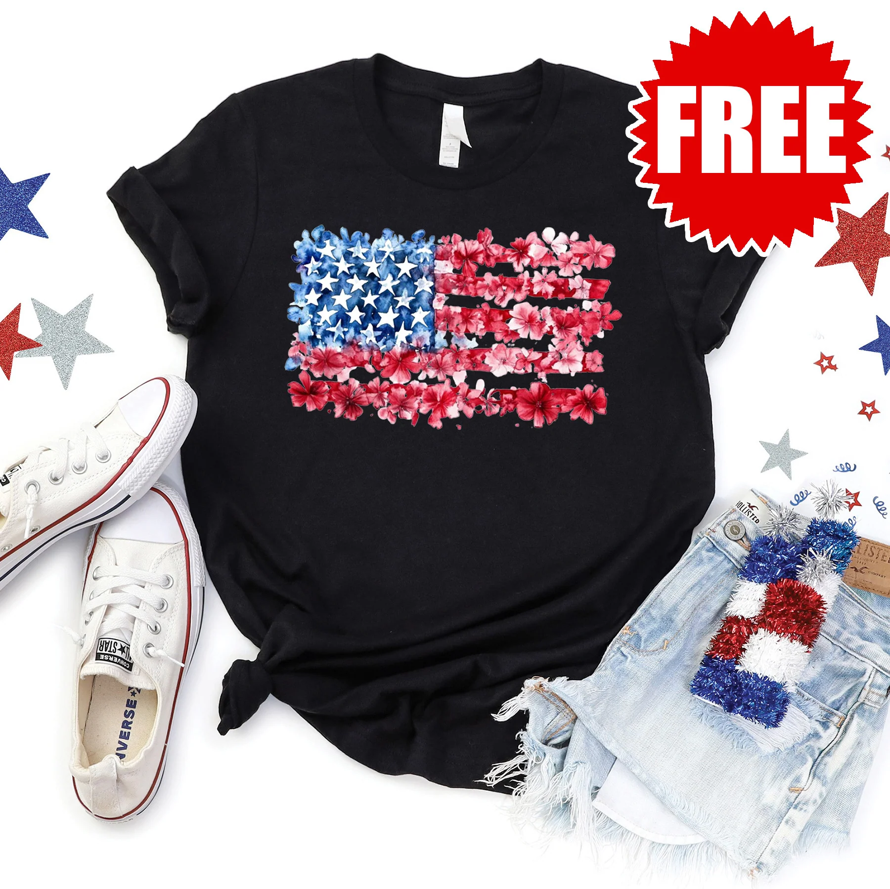 Floral America Tee - 0