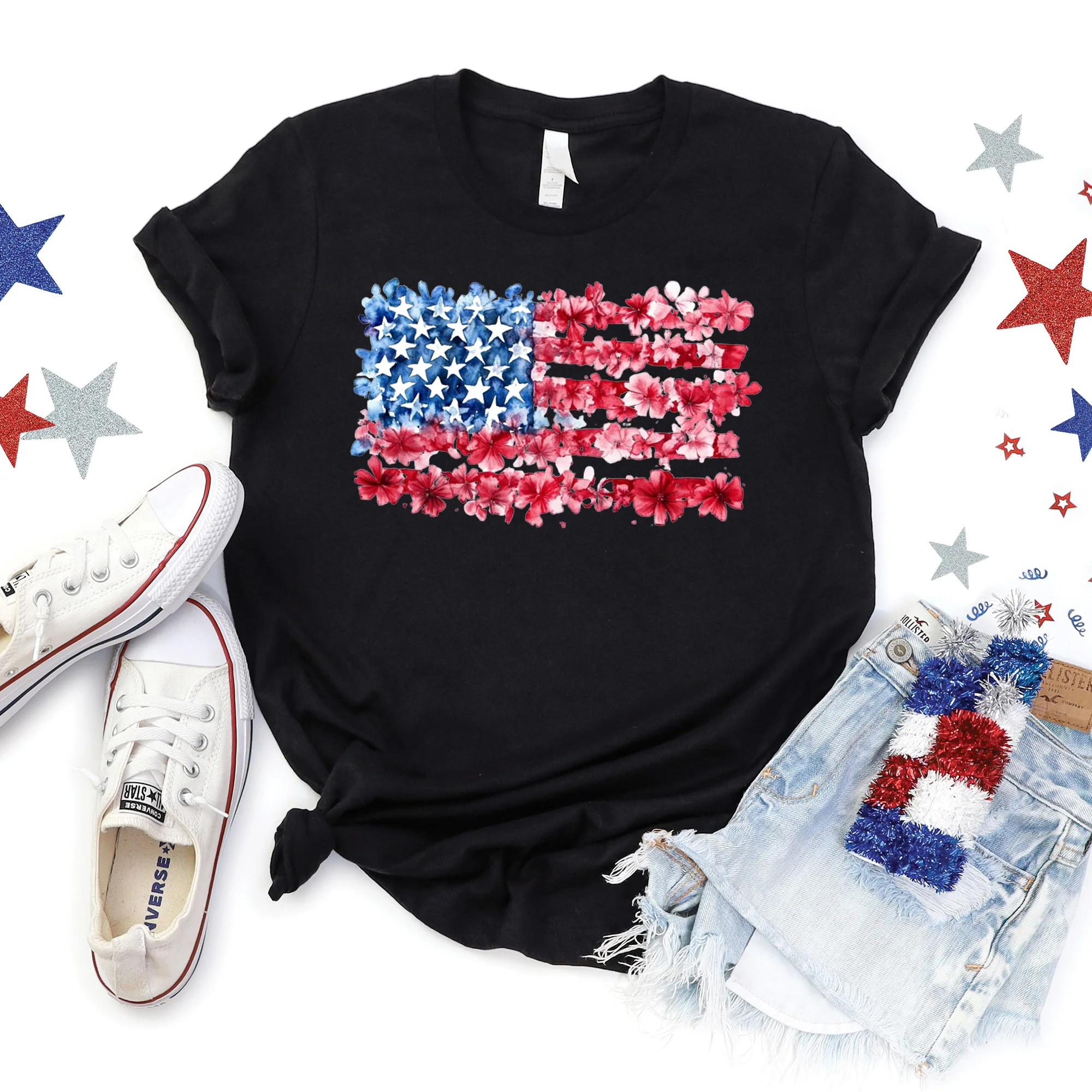 Floral America Tee